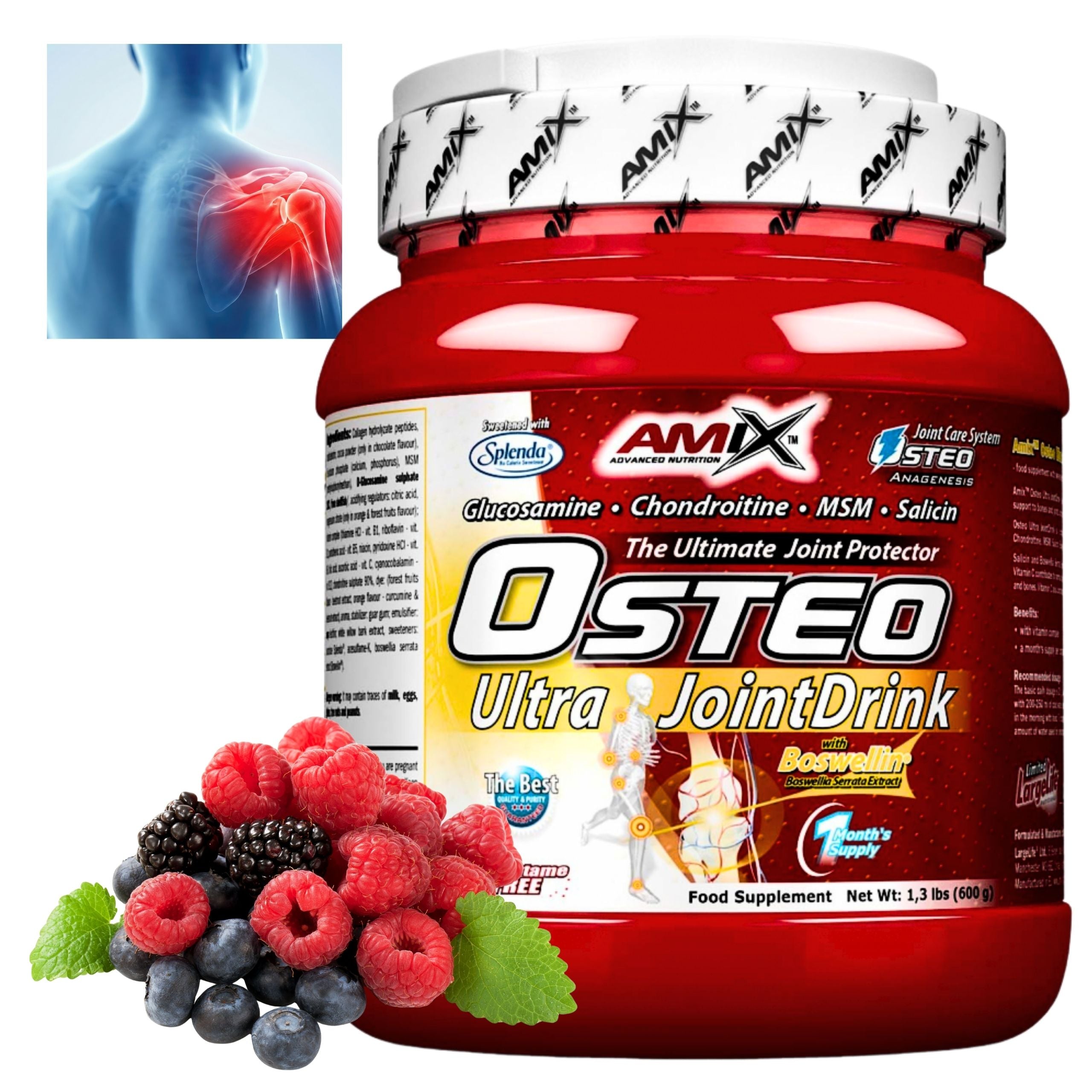 Amix Osteo Ultra Joint Drink Collagen MSM Glucosamine Joint Protection Fruit