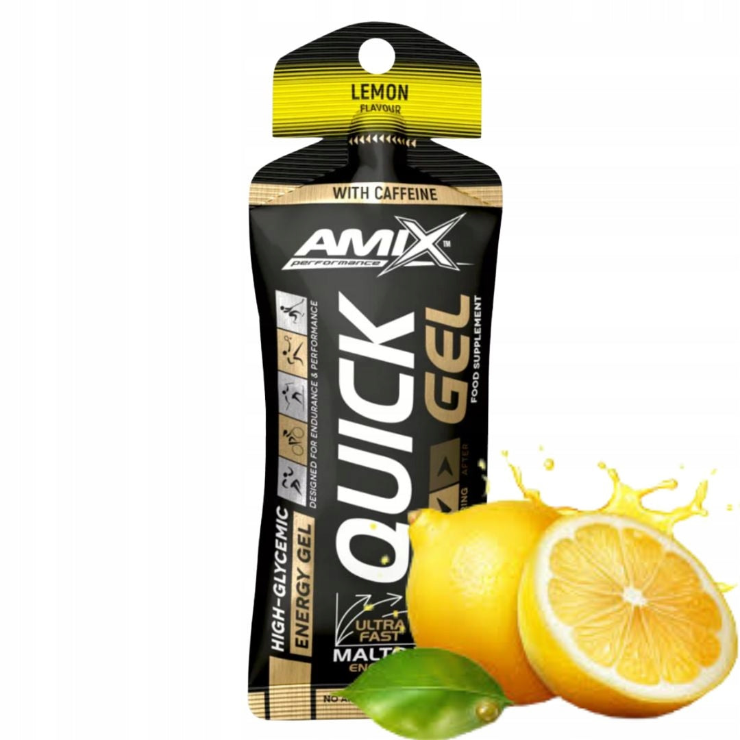 Amix Quick Gel 45 ml Energy gel liquid lemon flavor carbon ironman EAN (GTIN) 5905923234165