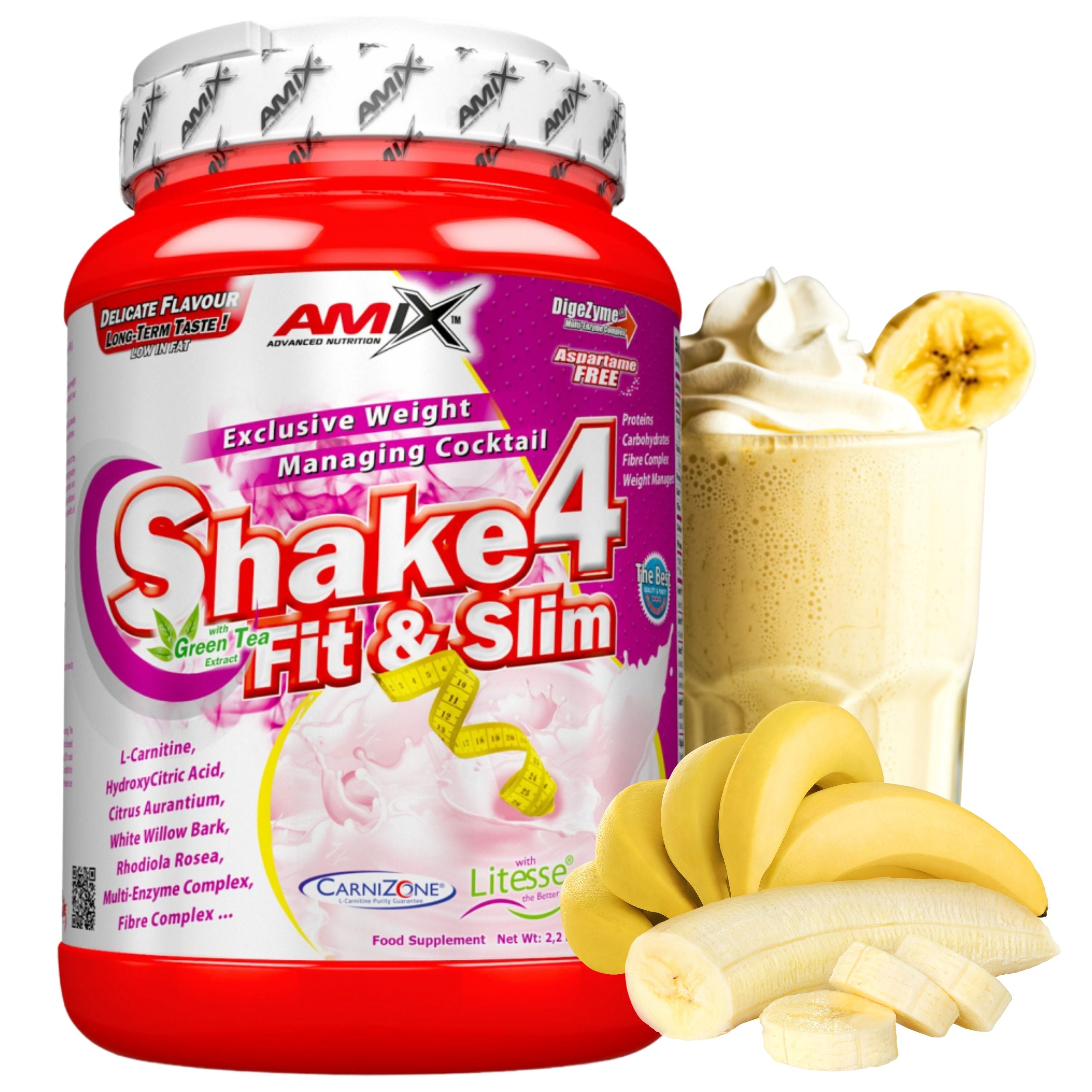 Amix Shake 4 Slim Cocktail for Weight Loss 1000g Banana