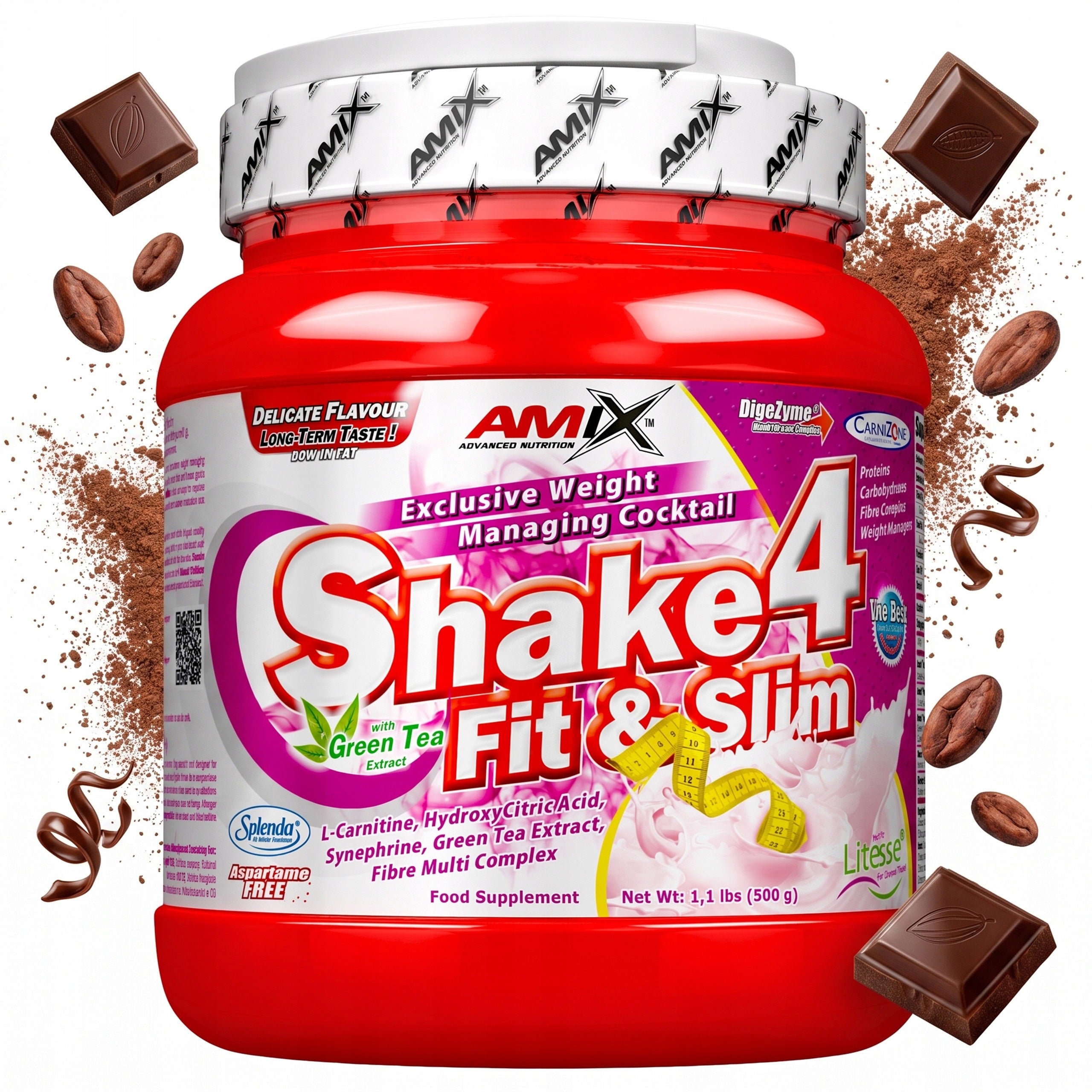 Amix Shake4 Fit&Slim - Weight reduction, slimming cocktail - Chocolate