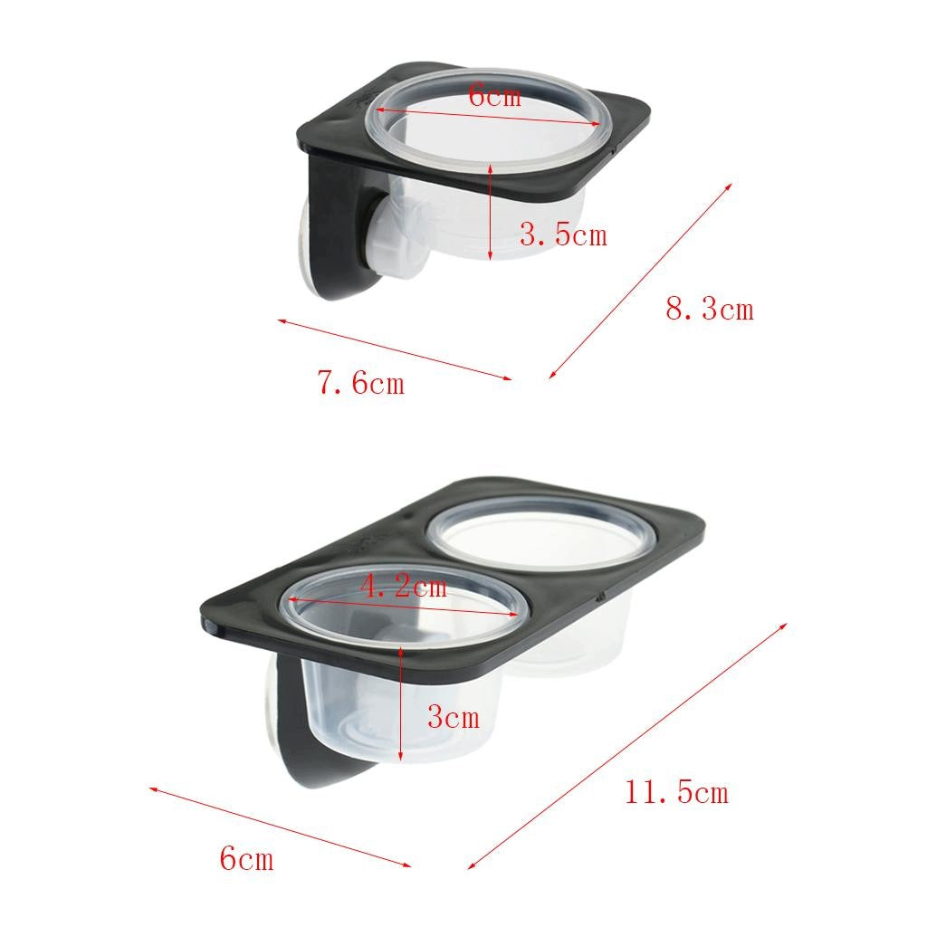 & Amphibians Gecko Suction Cup Feed Bowls Food Container , Double Lattice Packaging status original