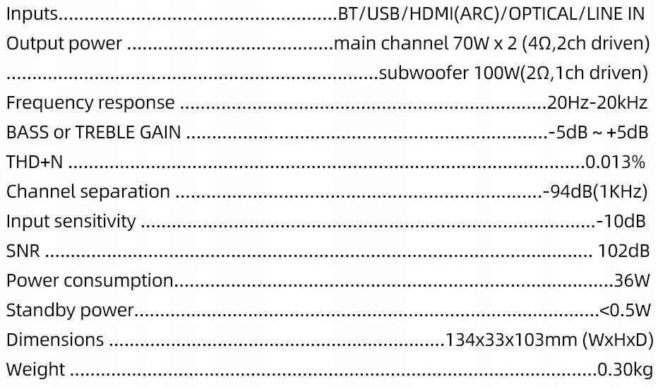 Amplifier S.M.S.L A50 Pro HiFi 2.1 Bluetooth 5.0 HDMI USB MA12070P Manufacturer code SMSL_A50PRO