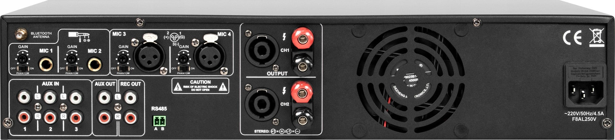 Amplifier Tonsil WE 2×250W Conference Stereo Bluetooth USB microSD +48V Manufacturer code 5907972800551