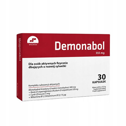 Anabolic Demonabol 30 kaps Zinc Vitamin B12 DAA TEstosterone MP Nutrition Packaging status original