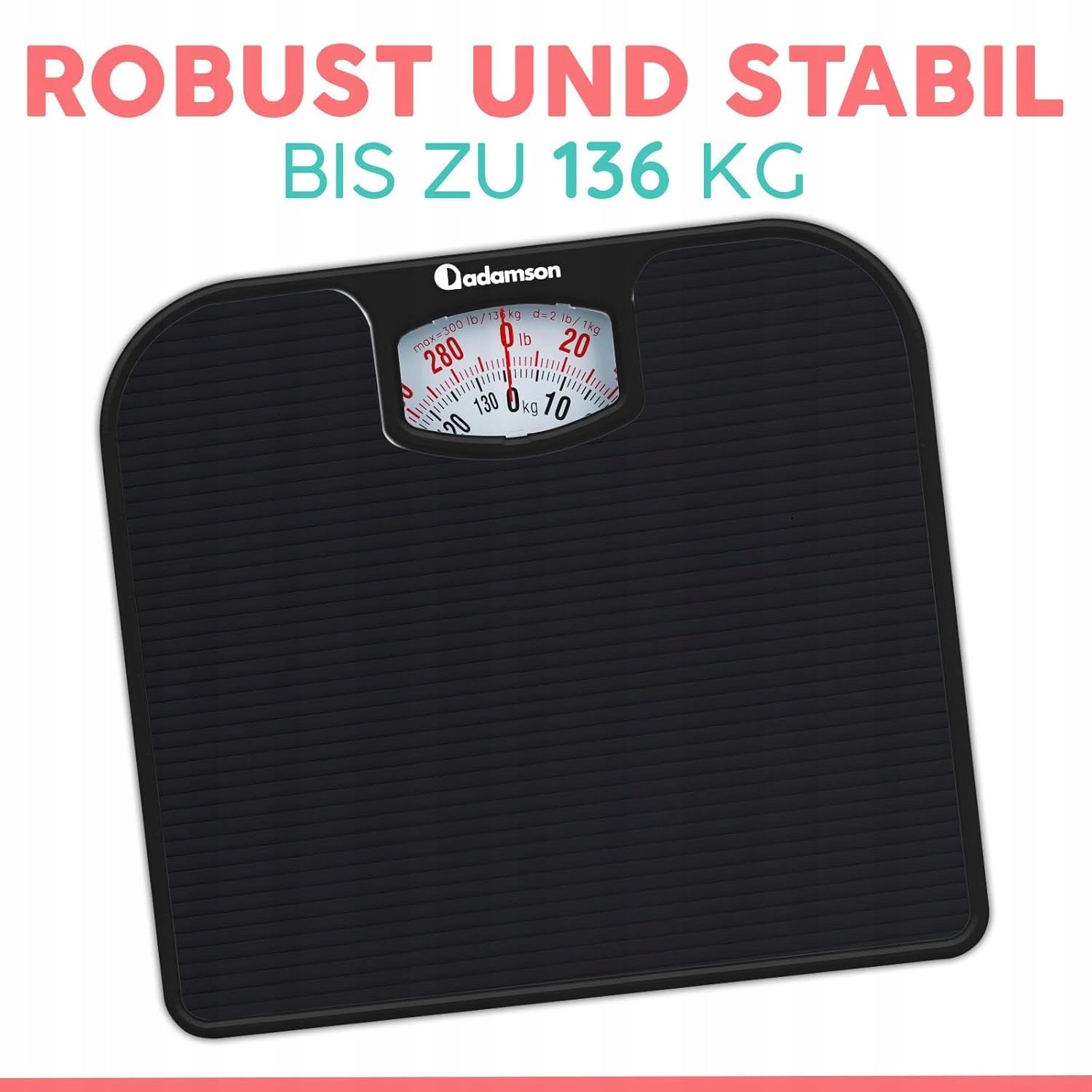 Analog mechanical bathroom scale up to 136 kg without A21 battery Manufacturer code 3701152109524