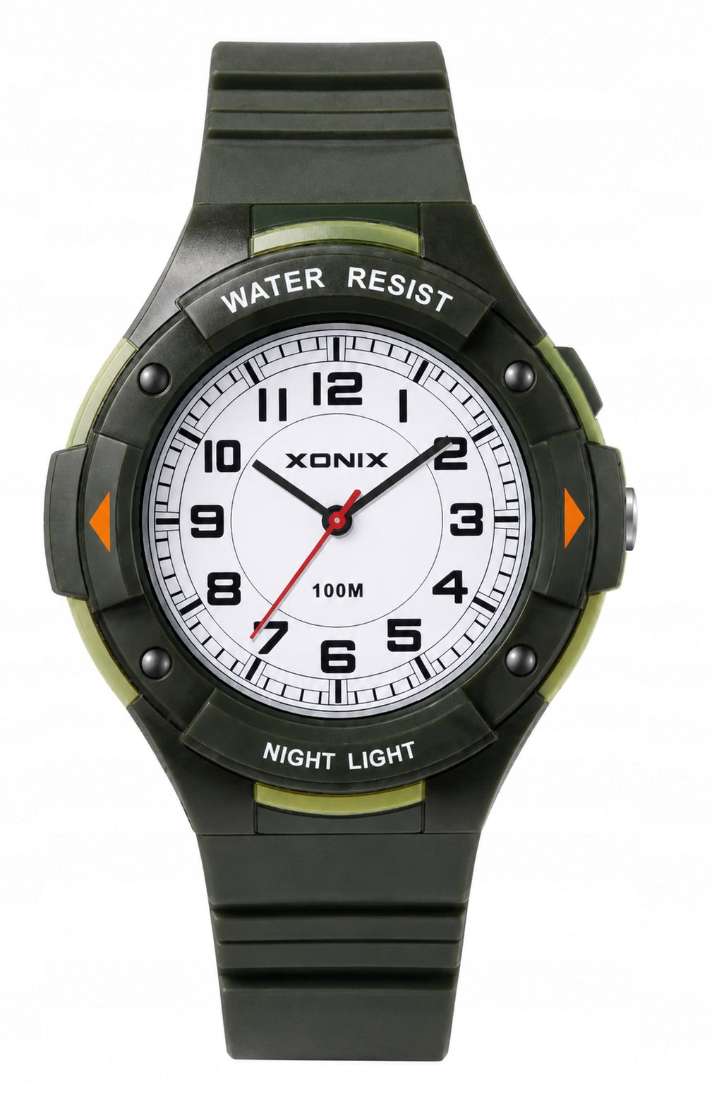 Analog watch Xonix olive 10 Kids Military readable dial 100M WR Packaging status original