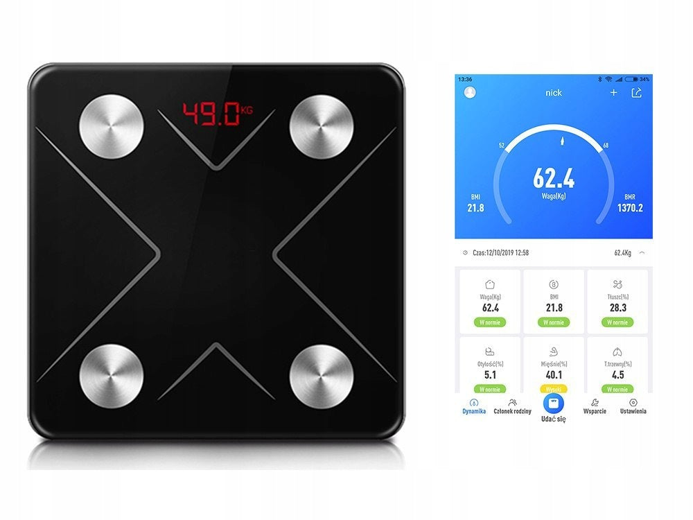 Analytical Bathroom Scale Bluetooth Glass LCD Brand Rozz