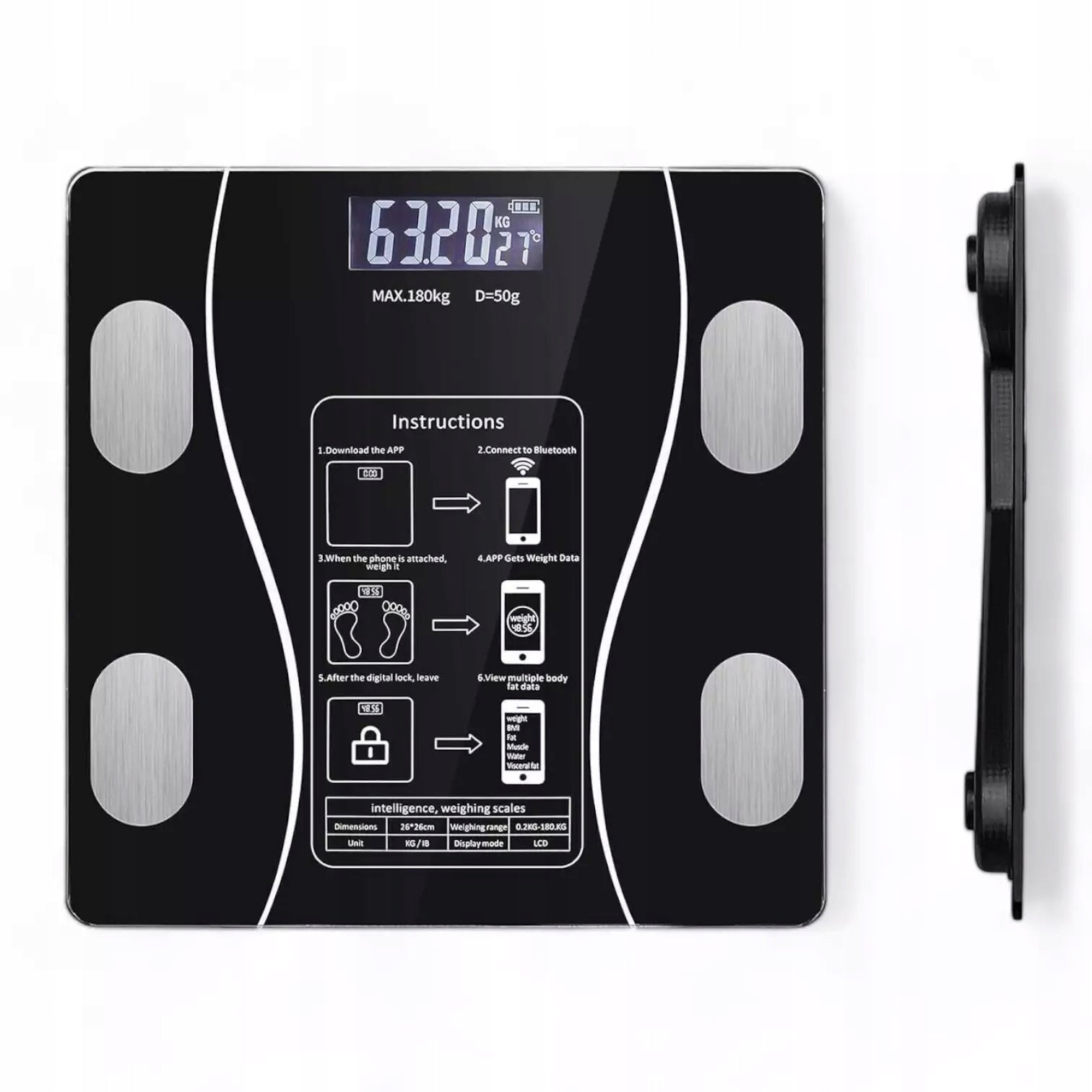 Analytical Bathroom Scale with Bluetooth and Phone App