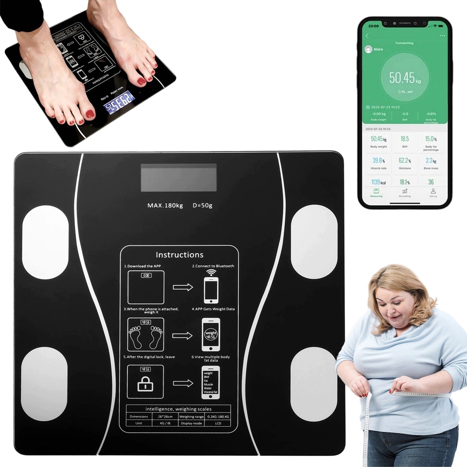 Analytical Scale BEDEE BT Up to 180kg With LCD Display 13 Parameters