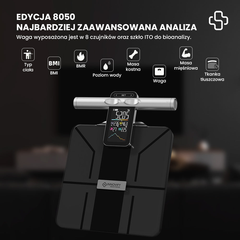 Analytical bathroom scale, Innovify WeightSense 8050, 28 body parameters EAN (GTIN) 5940652423183