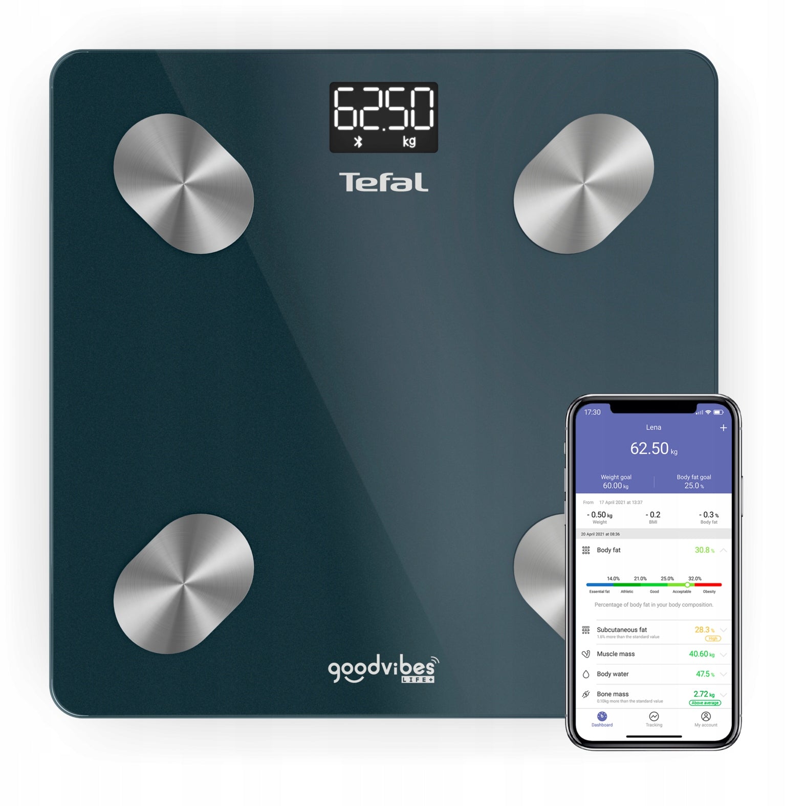 Analytical bathroom scale Tefal Goodvibes BM9620 BMI 180kg
