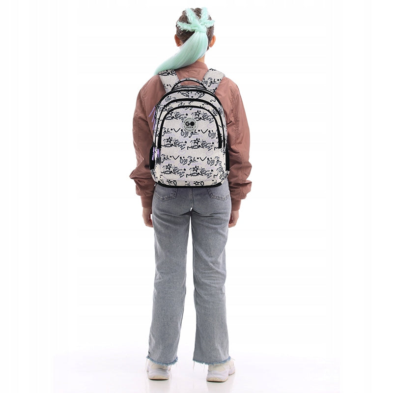 Anatomical school backpack for girls for teenagers beige GoPack Manufacturer code GO26-162M-1