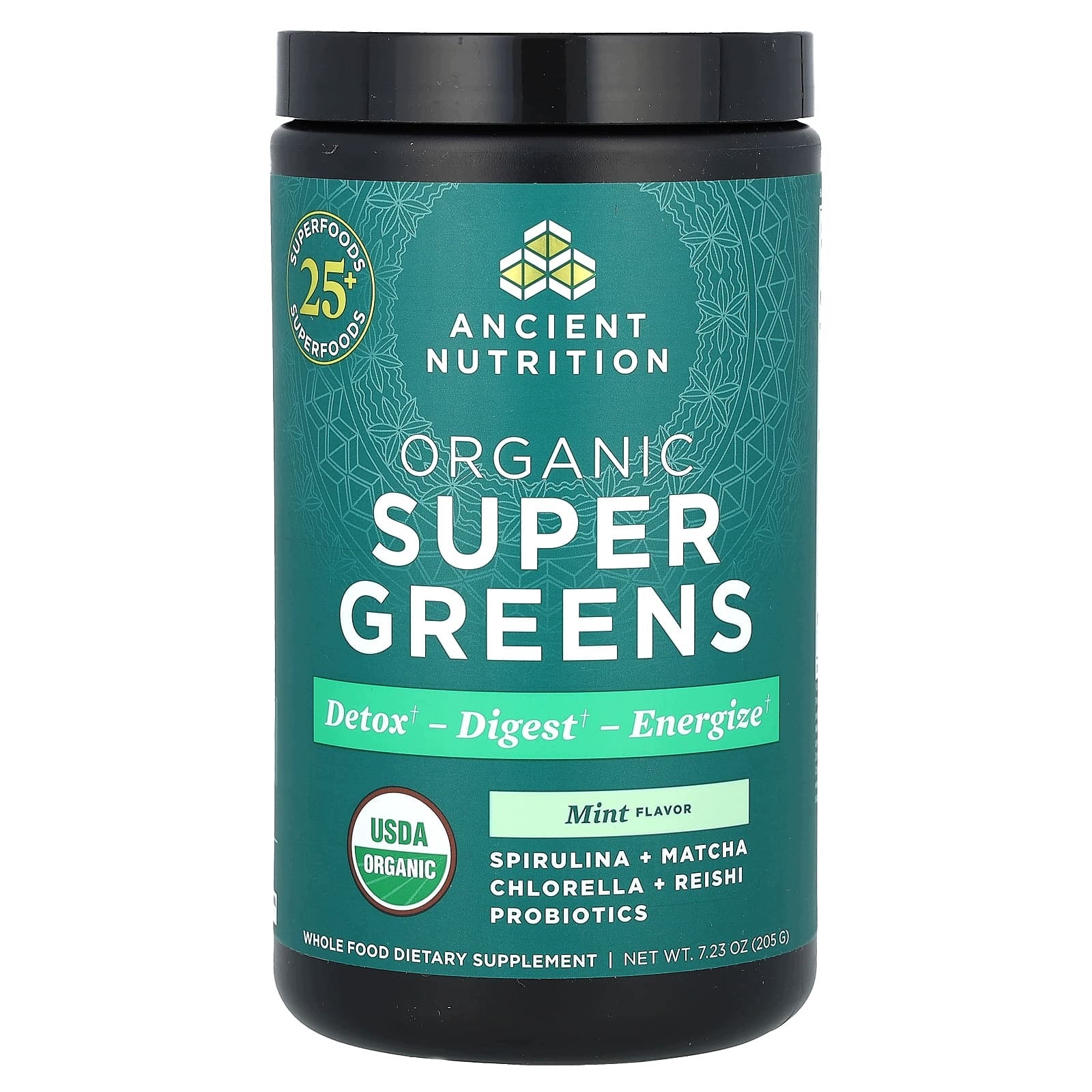 Ancient Nutrition, Organic Super Green Tea, Mint, 205 g