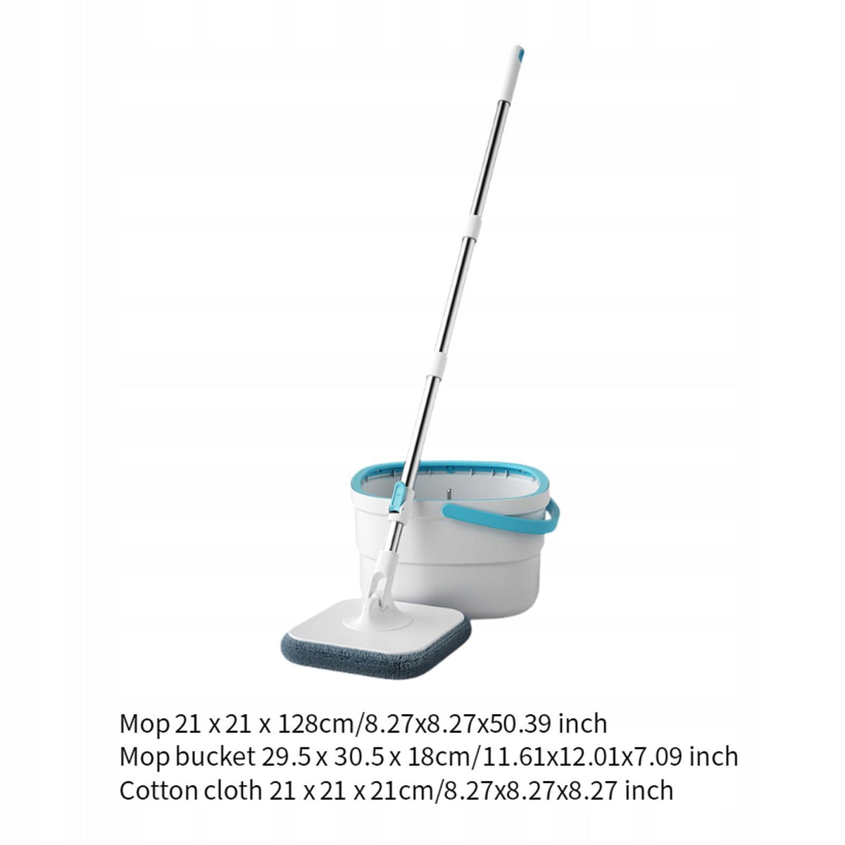 And Bucket Set, Flat Bucket, Stainless Steel Household with 2 Mop Pads Packaging status original