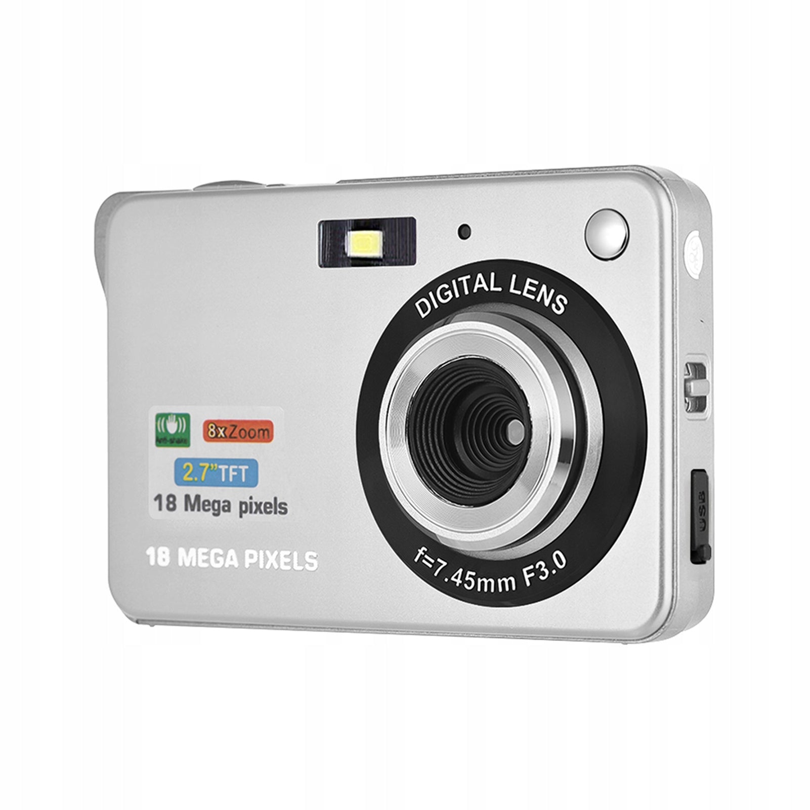 Andoer 18M 720p HD Digital Camera Video Camera With 2X 8x JI Batteries Model 1908CDJB