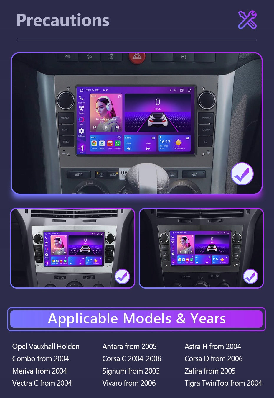 Android 13 Car Radio For Opel Astra H G J Zafira B Corsa C D Antara Vectra Manufacturer code ZQHTXSJ7C264OPELGRAY