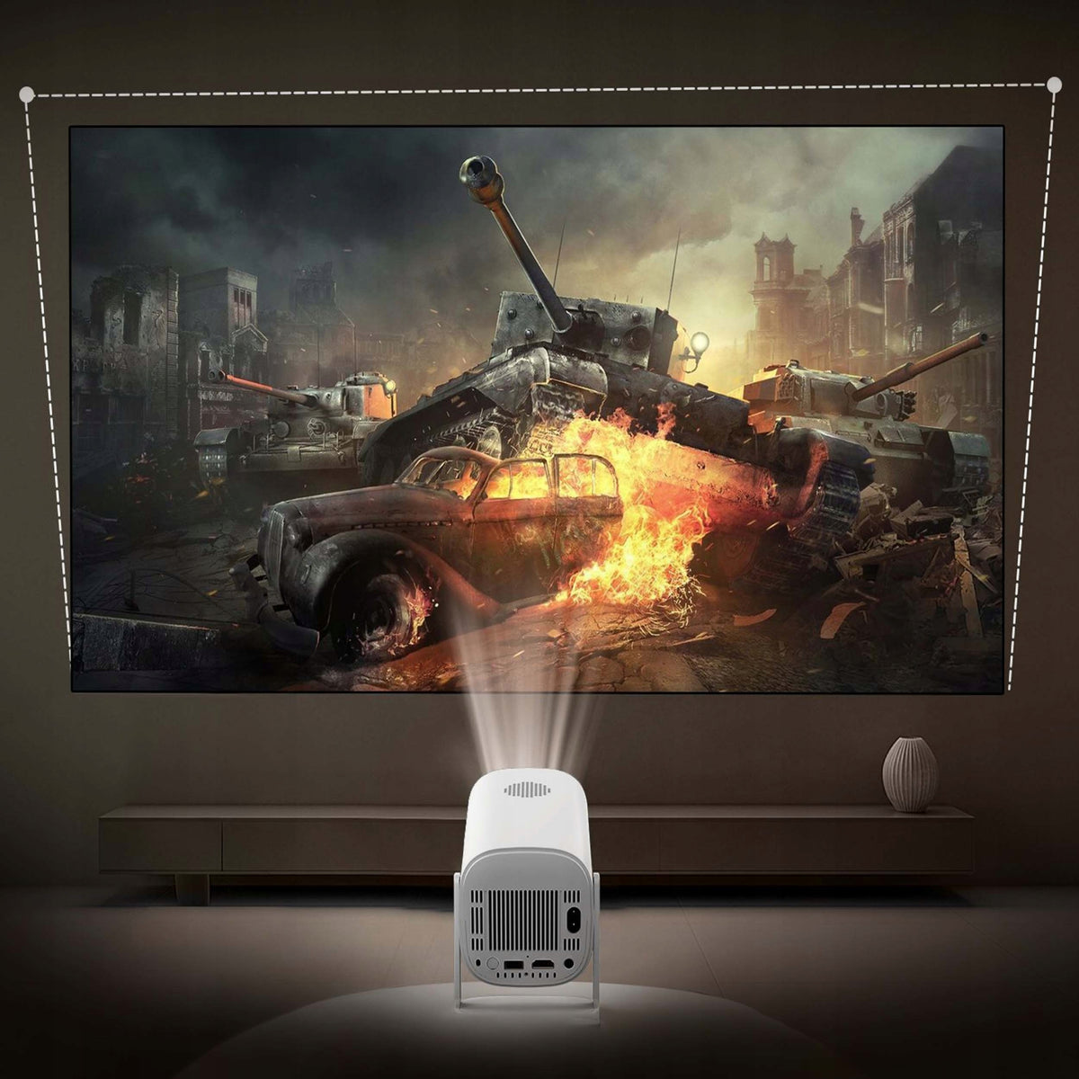 Android Projector + Retro Console 20000 Games 2 HDMI USB WiFi HD Pads Brand Retro
