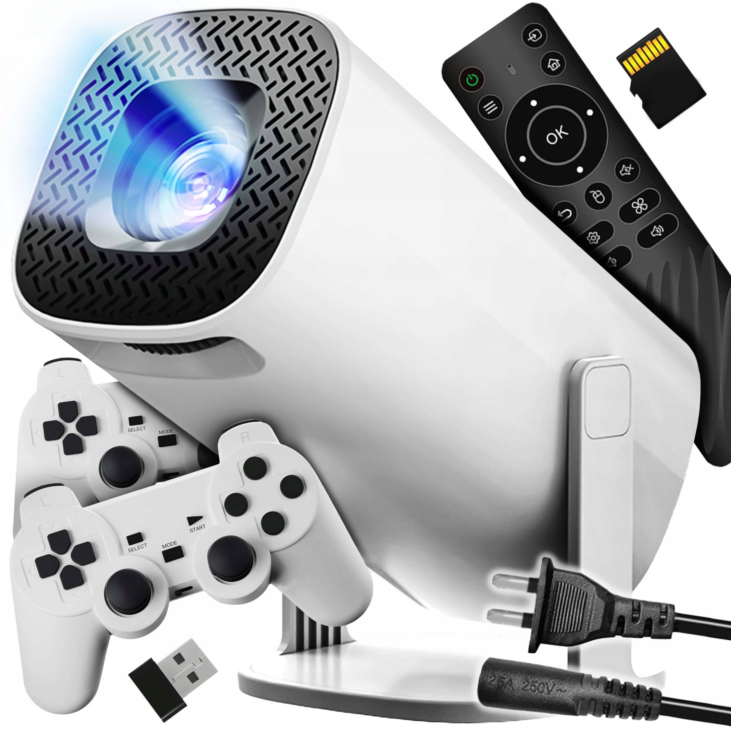 Android Projector + Retro Console 20000 Games 2 HDMI USB WiFi HD Pads