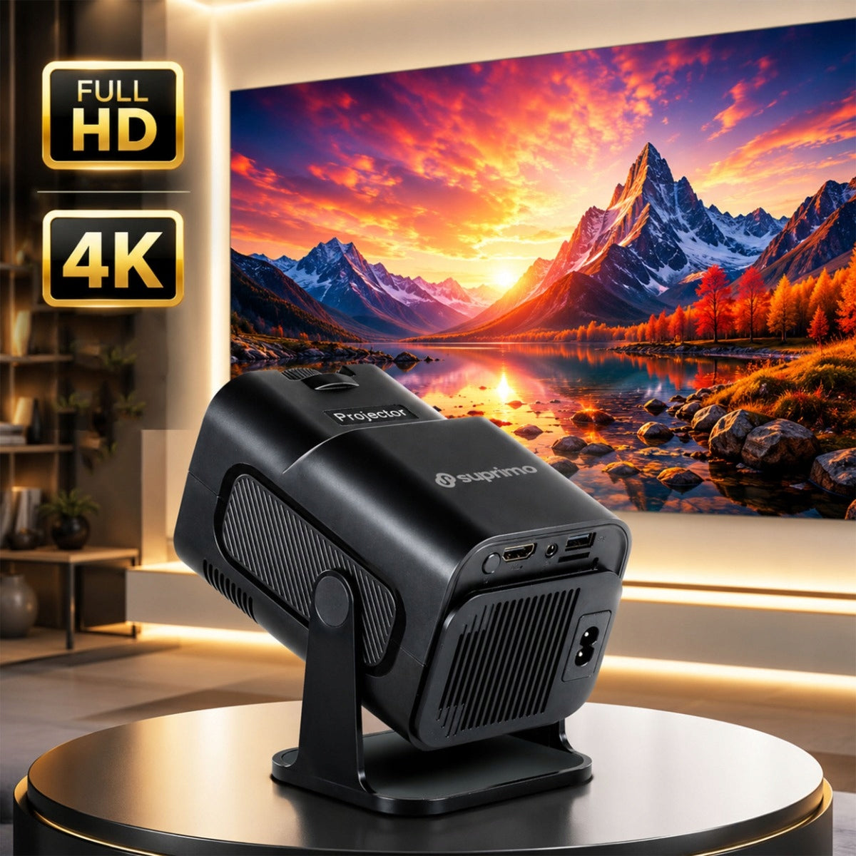 Android Projector WIFI LED 4K Portable Smart TV SPEAKER+ REMOTE CONTROL Packaging status original