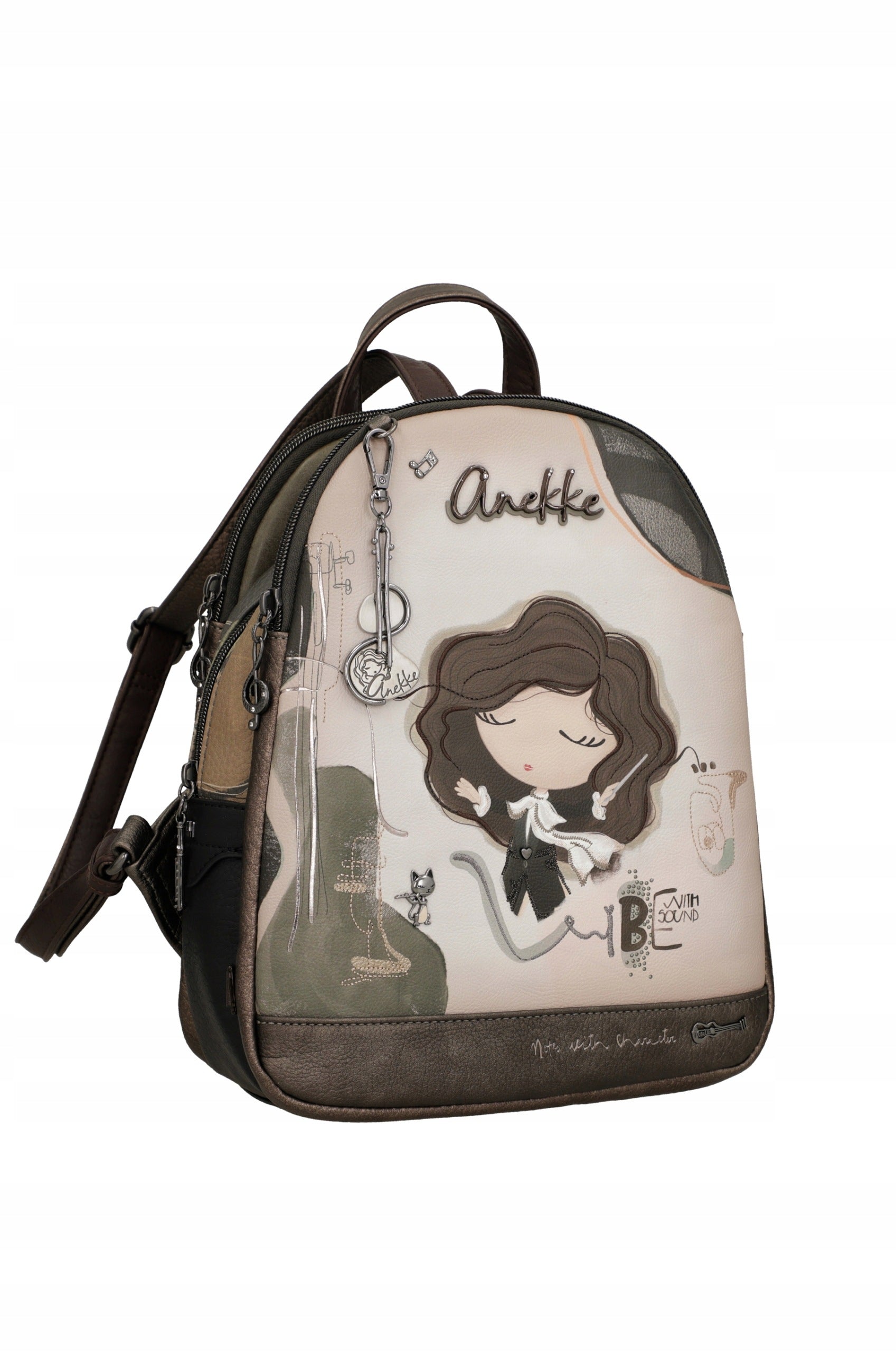 Anekke women's city backpack three-chamber Keychain Orchestra backpack