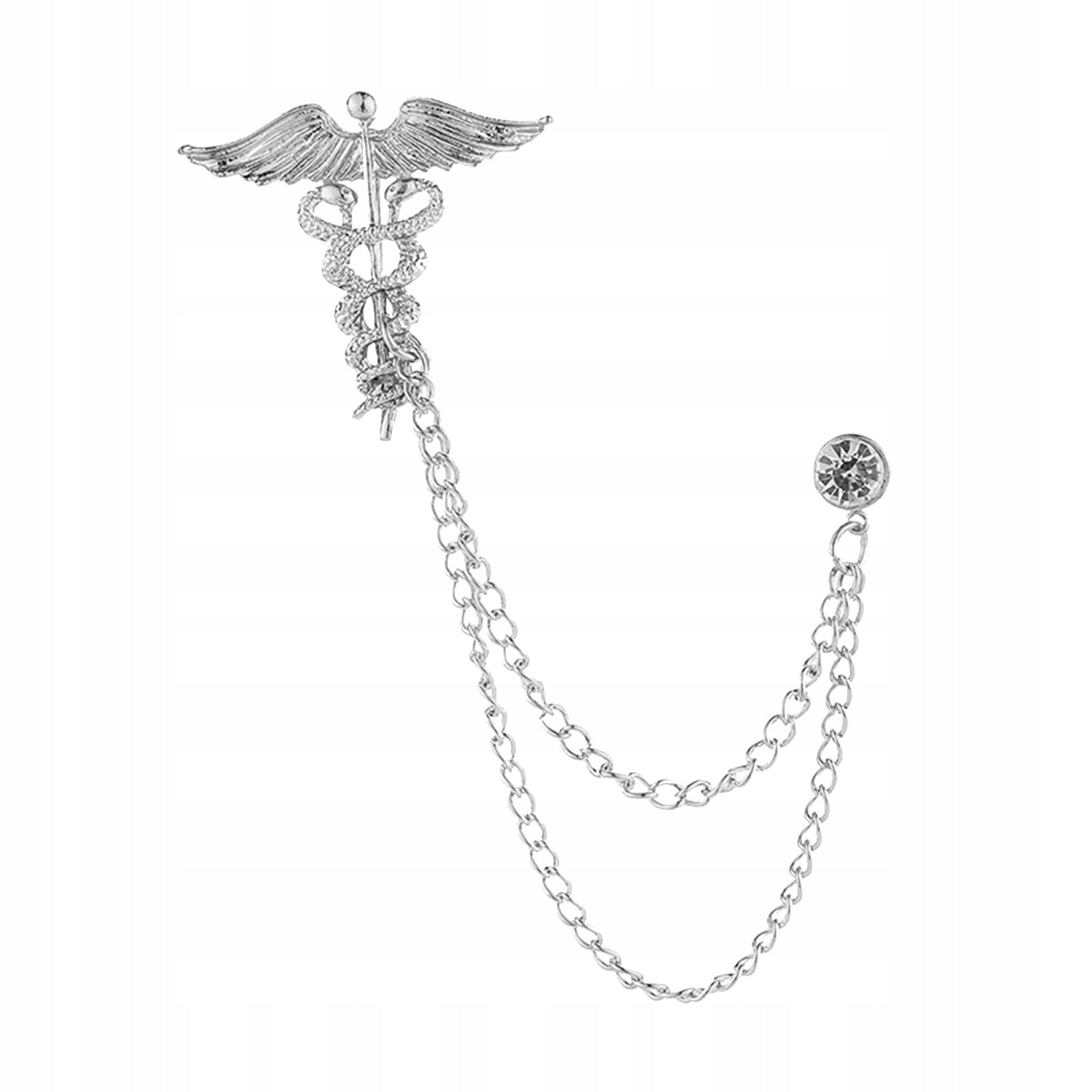 Angel Brooch Pin, Suit Brooch with Chain, Men s Lapel Brooch for Argent Manufacturer code 01459045241