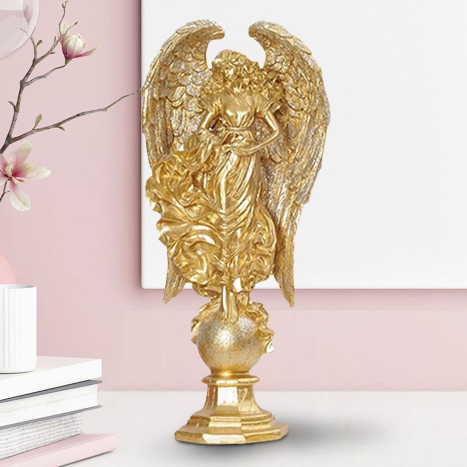 Angel Figurine Modern Angel Sculpture Golden Type sculpture (figure)