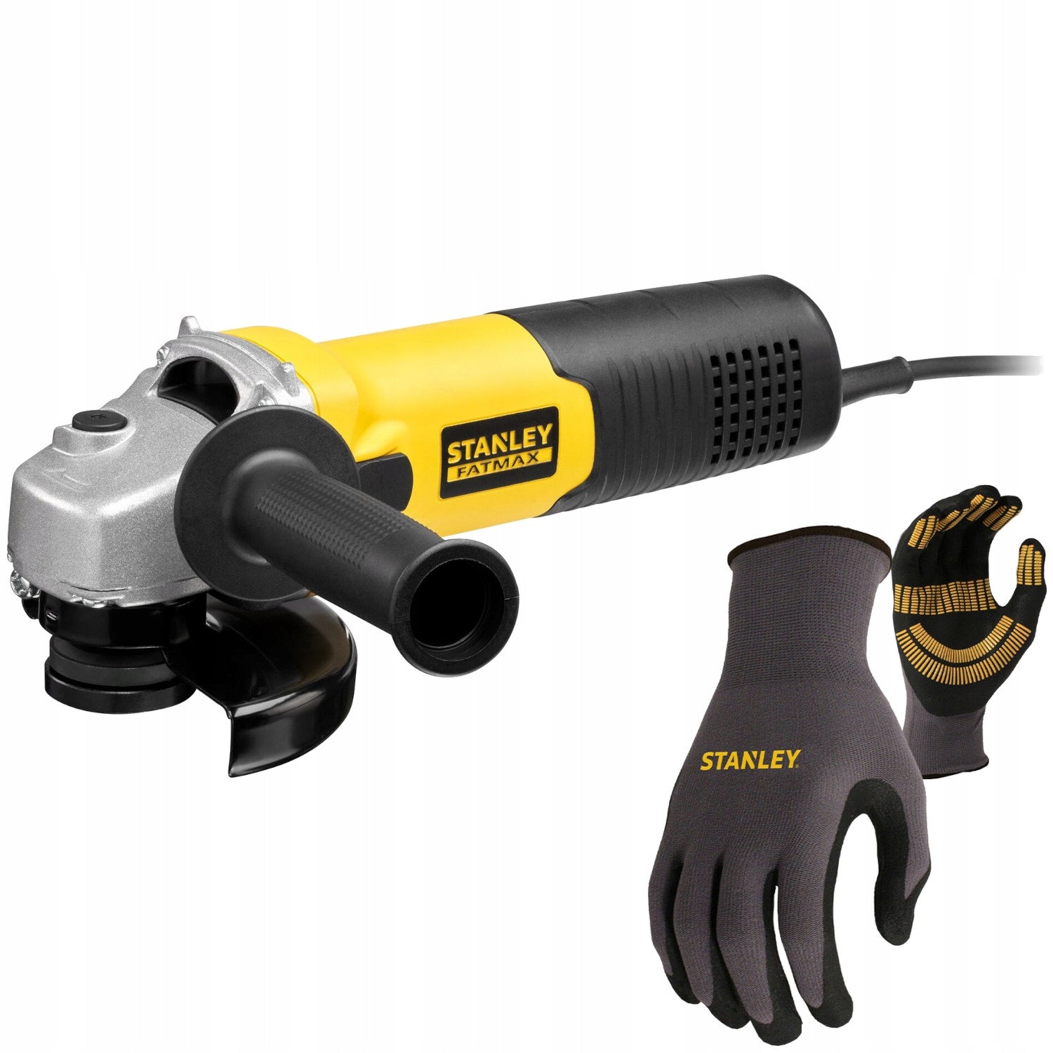 Angle Grinder 125mm 1100W Stanley FMEG225VS + Work Gloves L/9