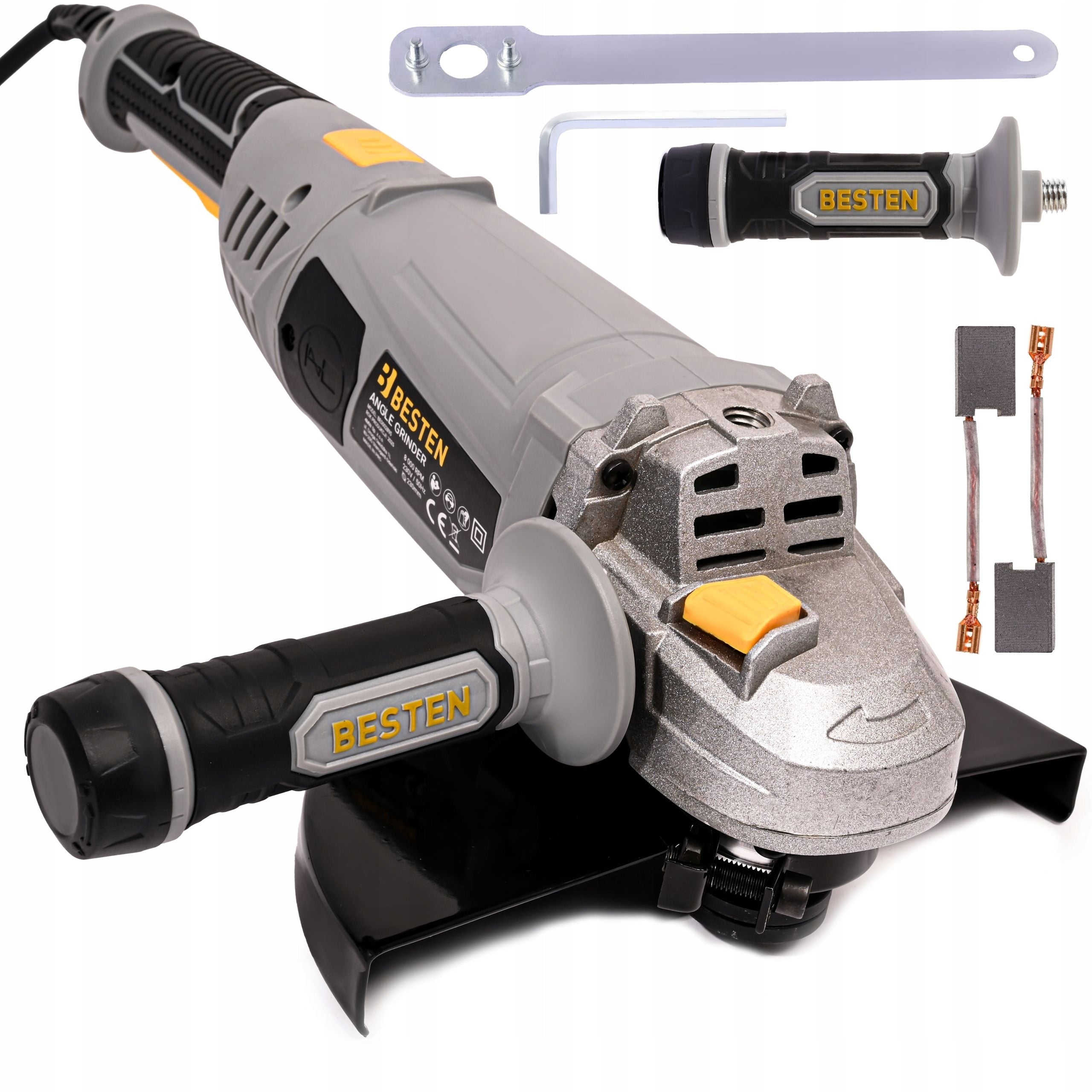 Angle Grinder 230mm DIAX Angle Grinder 2400W Free Start Strong Handle BESTEN
