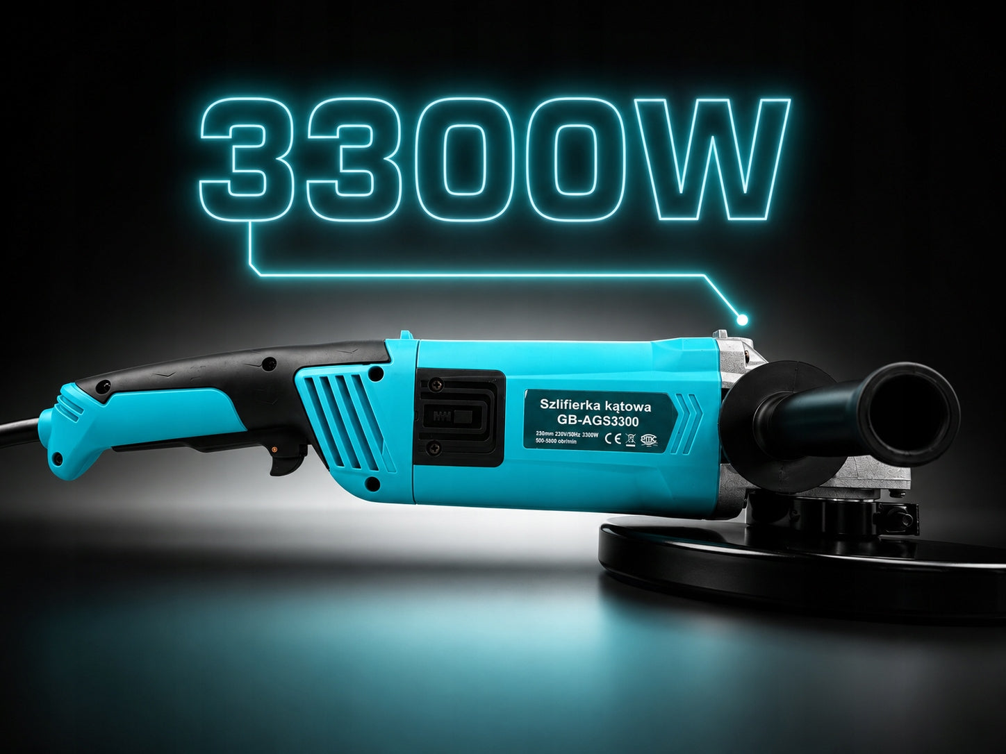 Angle Grinder 230mm DIAX Angle Grinder 3300W Strong Handle SOFT START Manufacturer code GB-AG3300