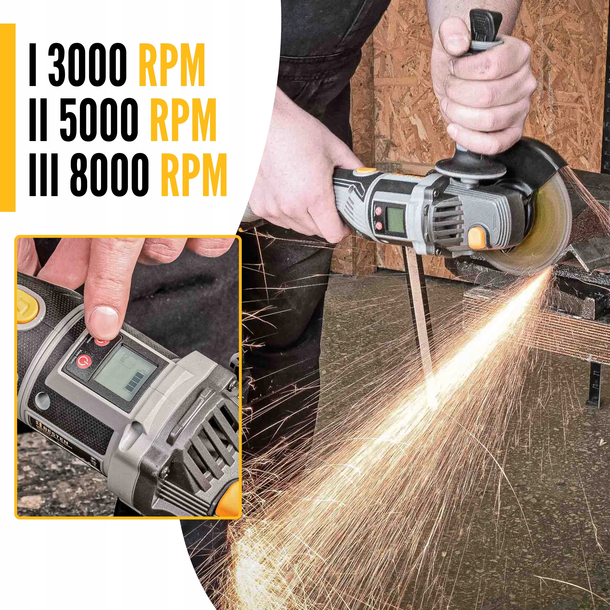 Angle Grinder Cordless Brushless Angle Diax 2XAku 4Ah Discs Manufacturer code BE0002915