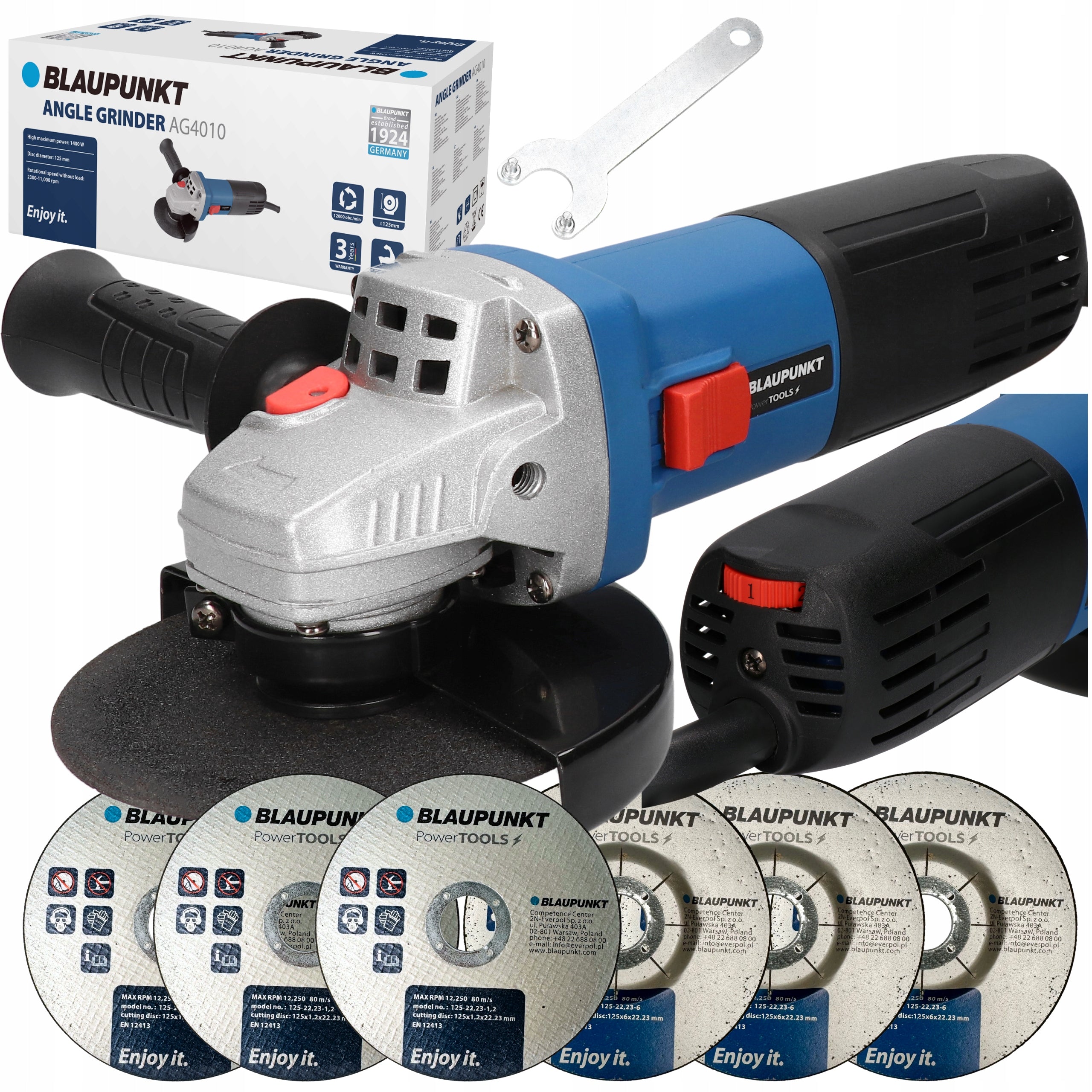 Angle Grinder DIAX 1400W 6 Disc Metal Concrete M14 125 mm