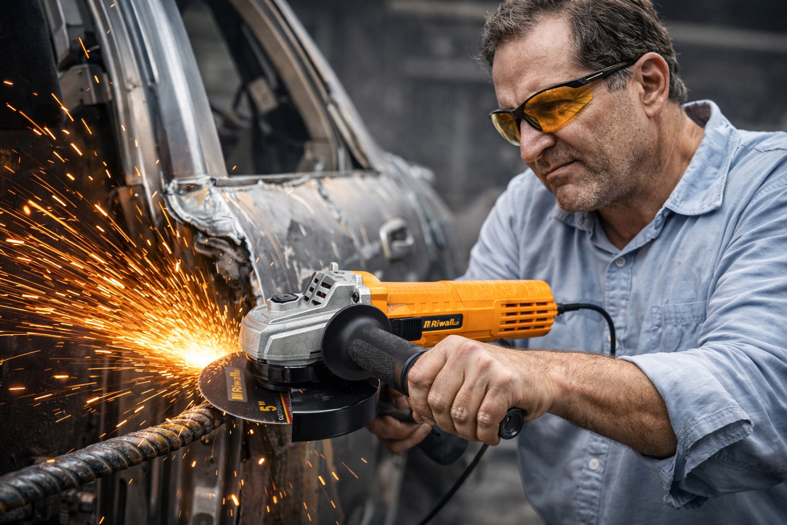 Angle Grinder Riwall Diax Angle 125MM 6x SHIELD Pro 2000W ADJUSTABLE Packaging status original