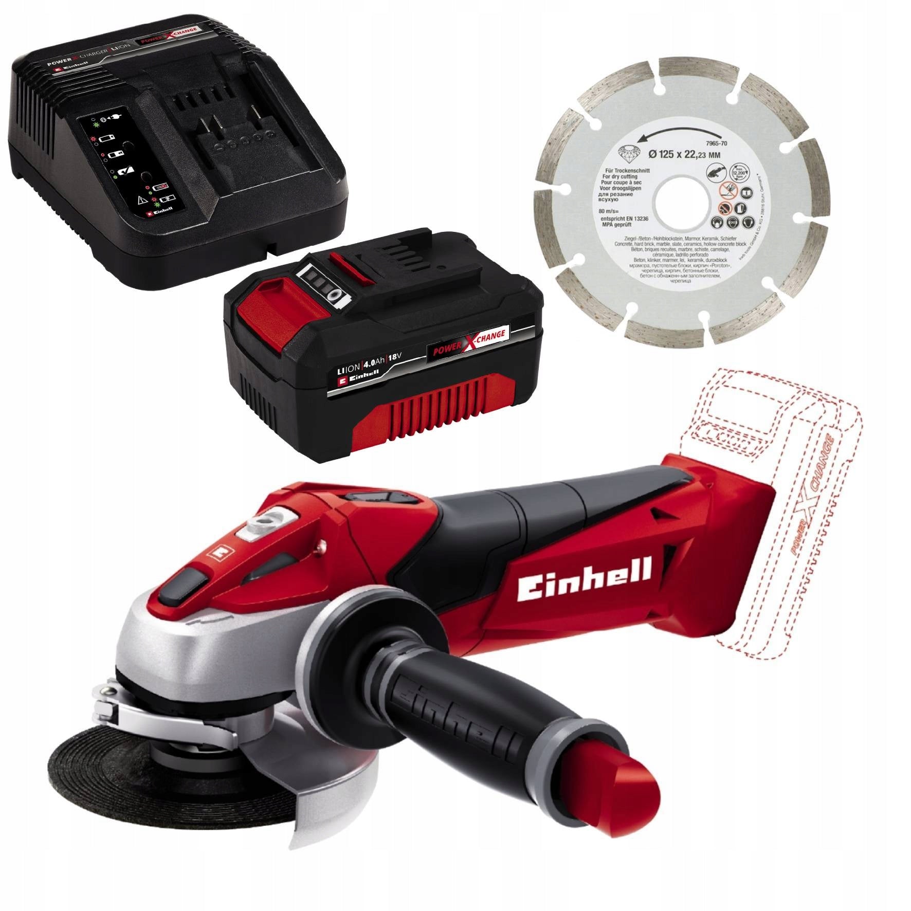 Angle grinder Einhell cordless 18 V 115 mm Manufacturer code 4431130