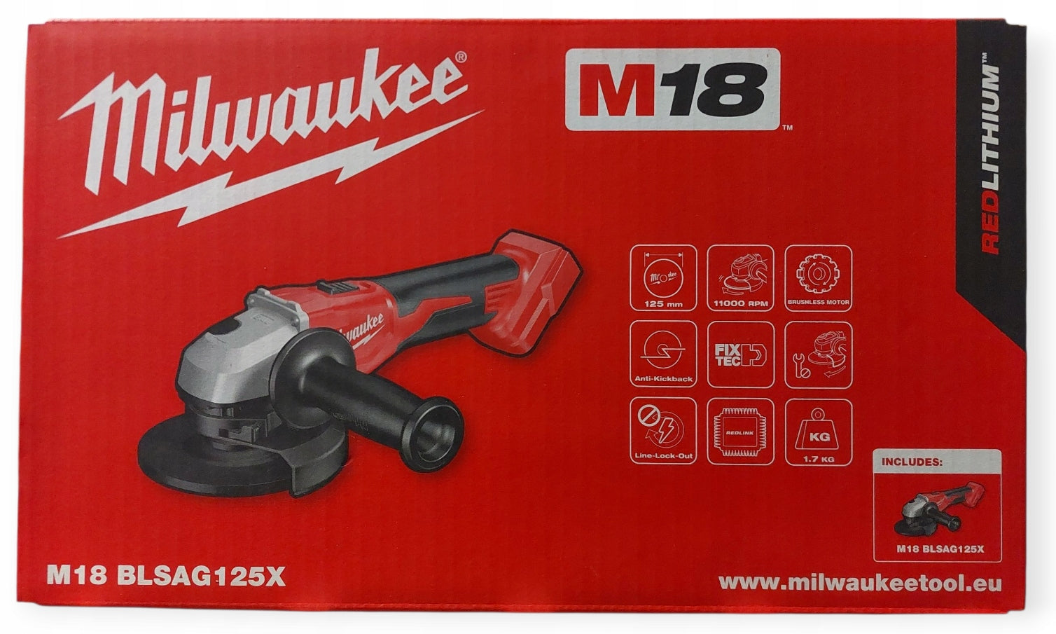 Angle grinder Milwaukee M18 BLSAG125X-0 800 W 18 V