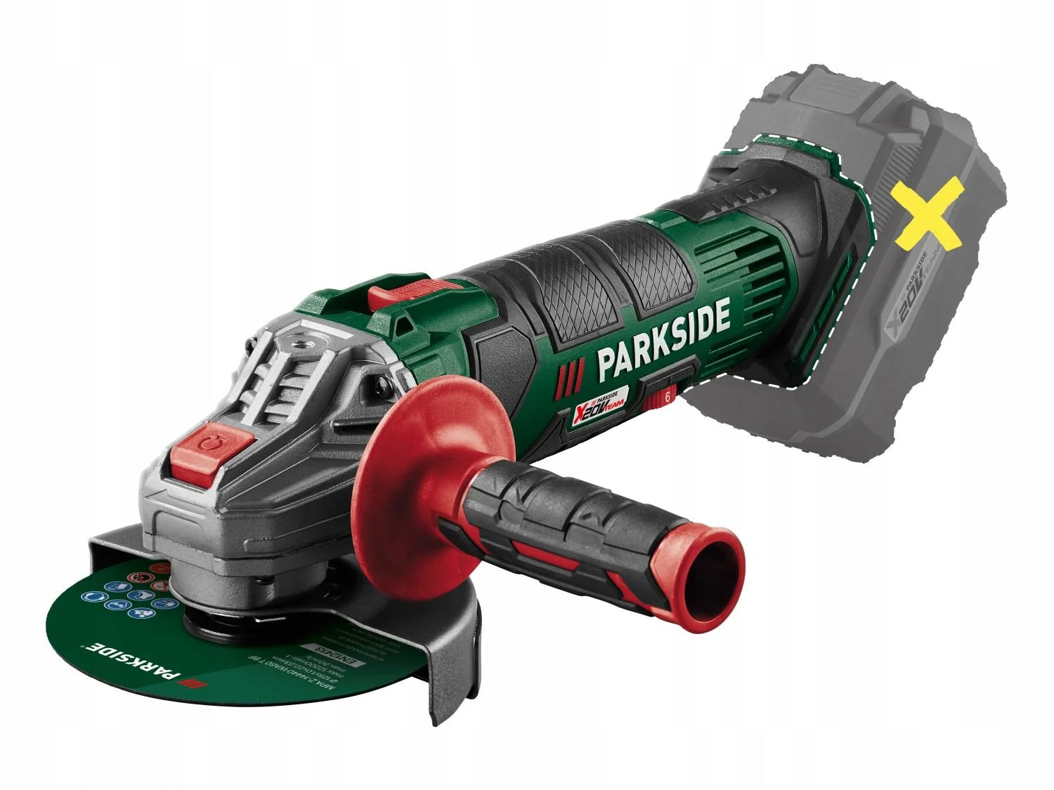 Angle grinder PARKSIDE PWSA 20-Li 20V Ø125mm Solo + SHIELD + SUITCASE Manufacturer code PWSA 20-Li F4