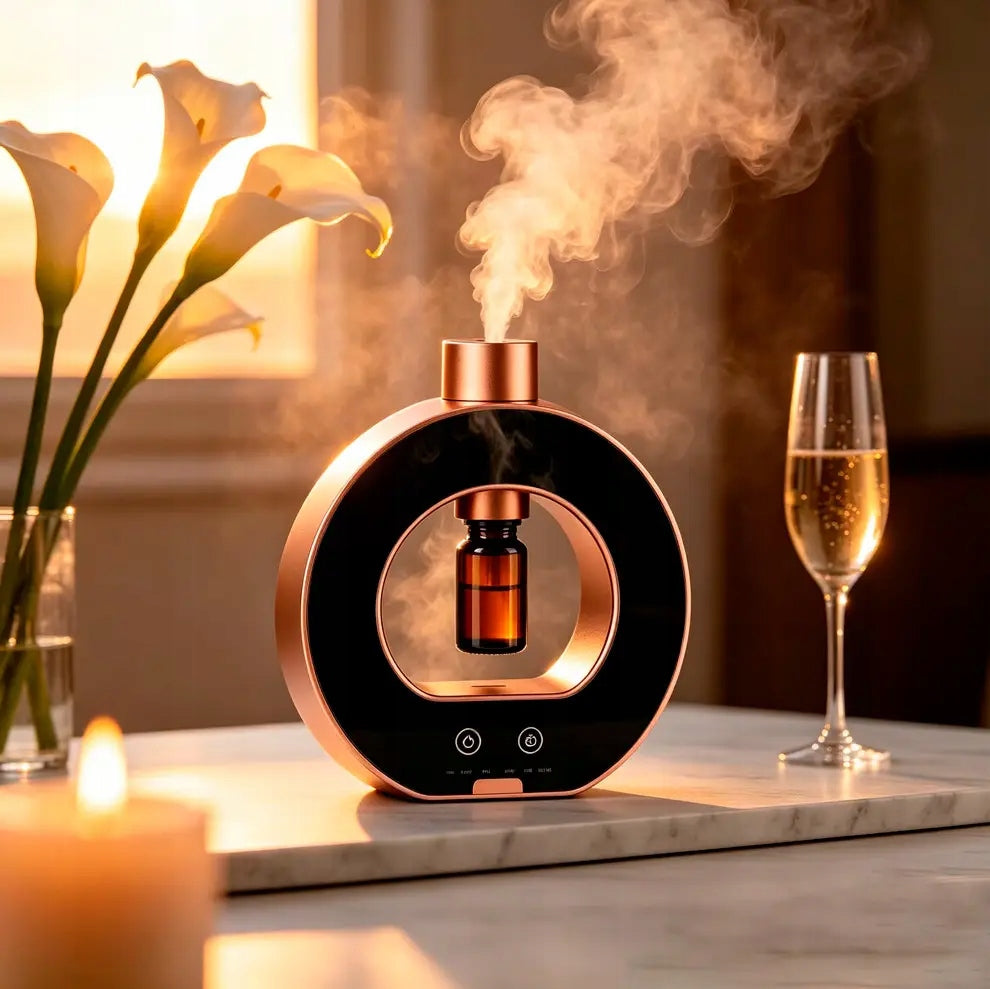 Anhydrous Essential Oil Diffuser with Battery and Timer Gold Manufacturer code Dyfuzor do olejków
