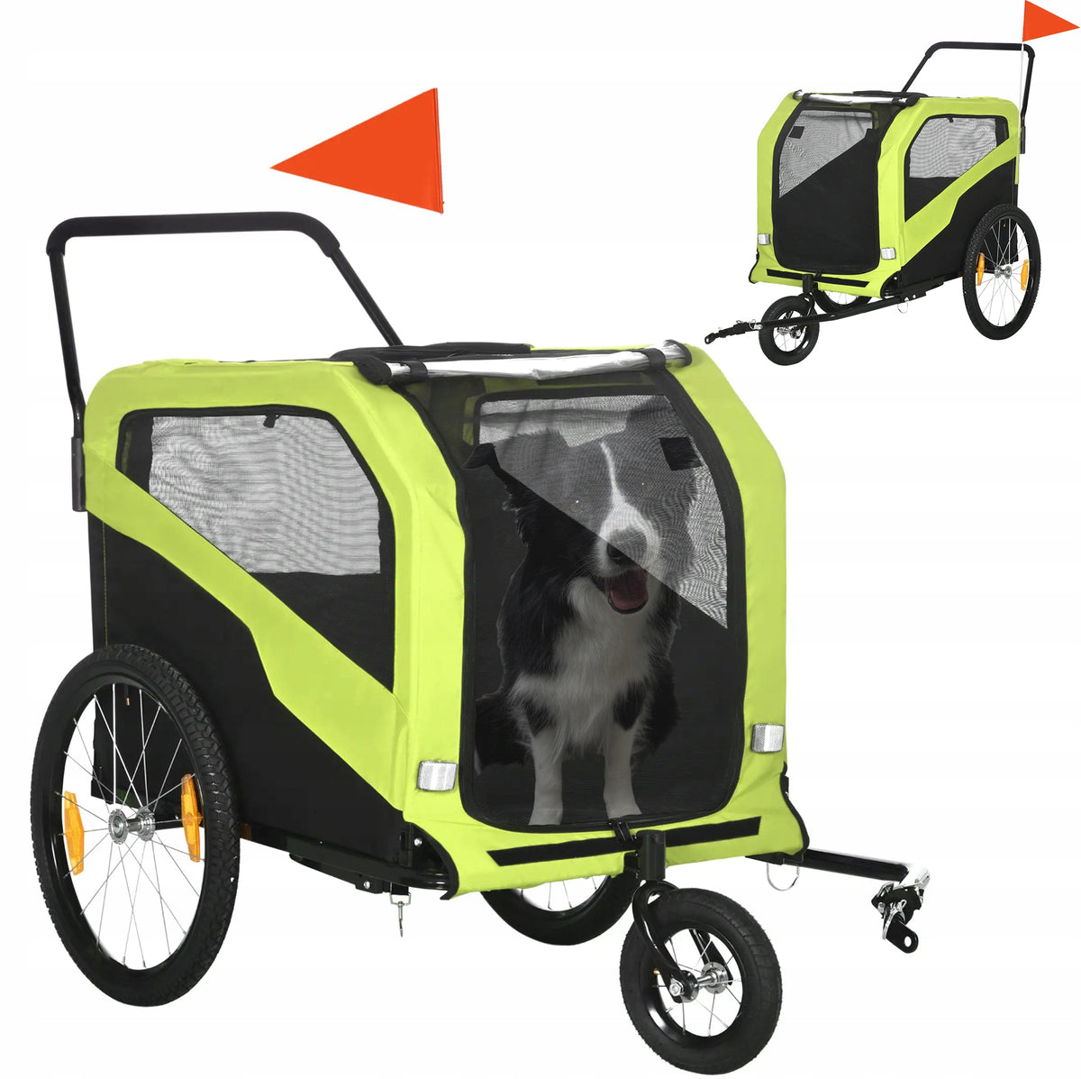 Animal Bicycle Trailer Transporter Dog Stroller 2in1 Up to 30KG