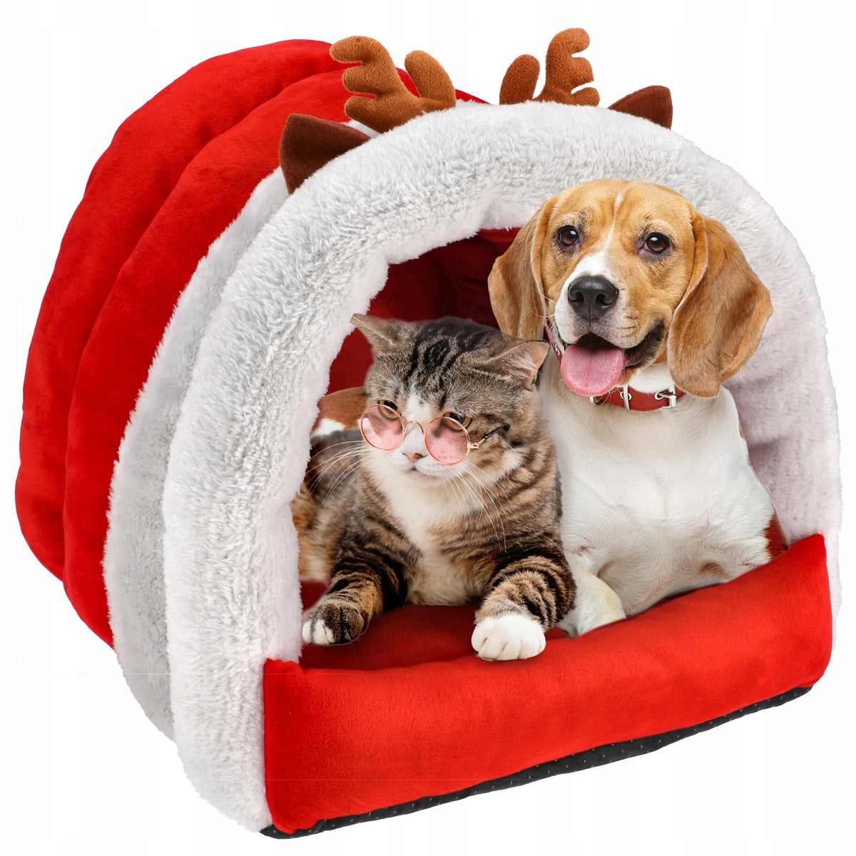 Animal CHRISTMAS BED CAT DOG Pillow SOFT Santa Claus 40x40