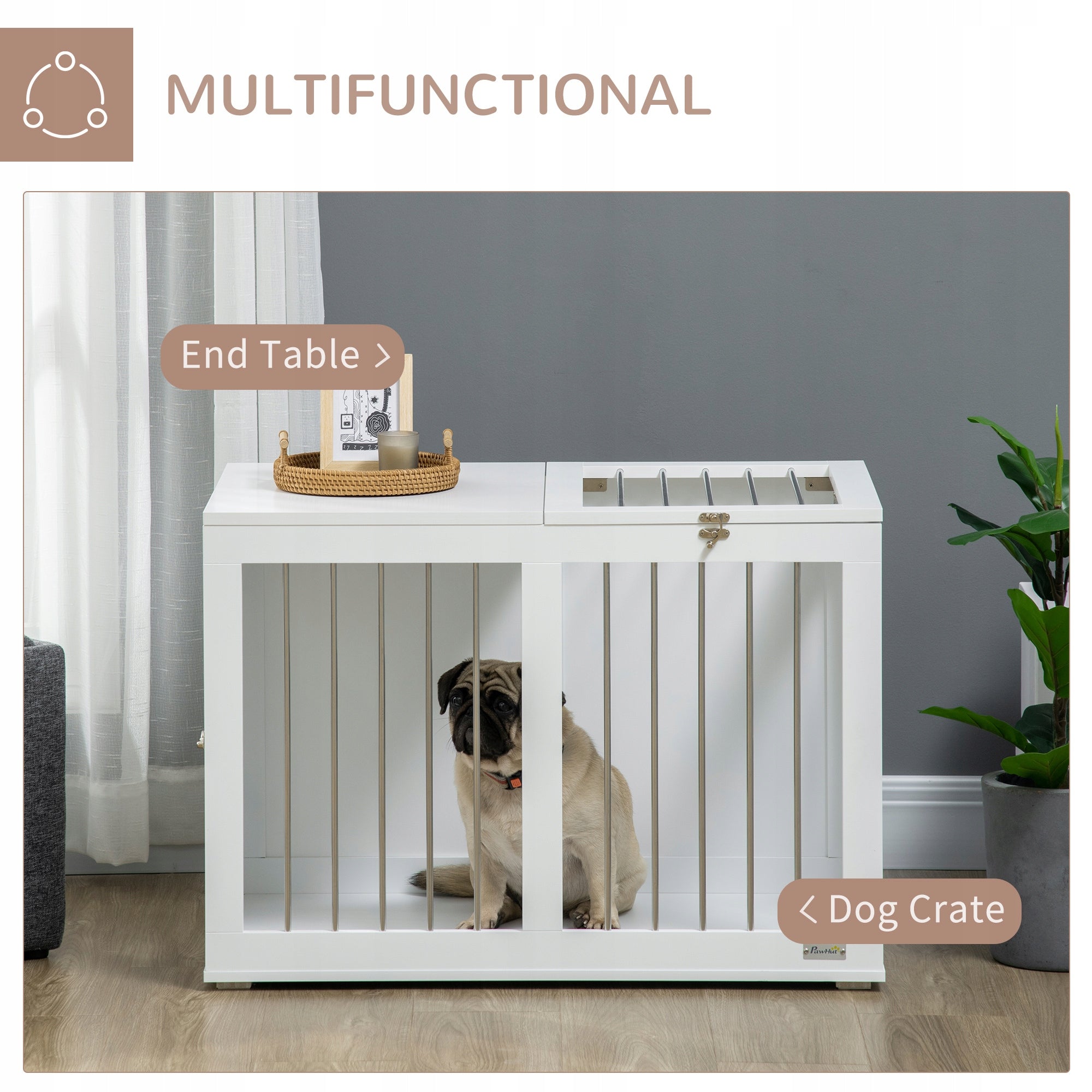Animal Dog Cage with Tabletop Cottage Playpen Buda Bed 80x50x56,5cm Manufacturer code D02-136V00WT