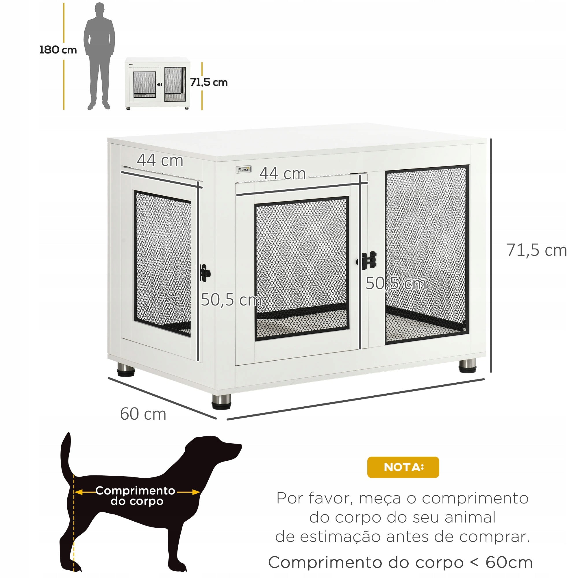 Animal Dog Cage with Tabletop House Buda Playpen 94 x 60 x 71,5 cm Brand PawHut
