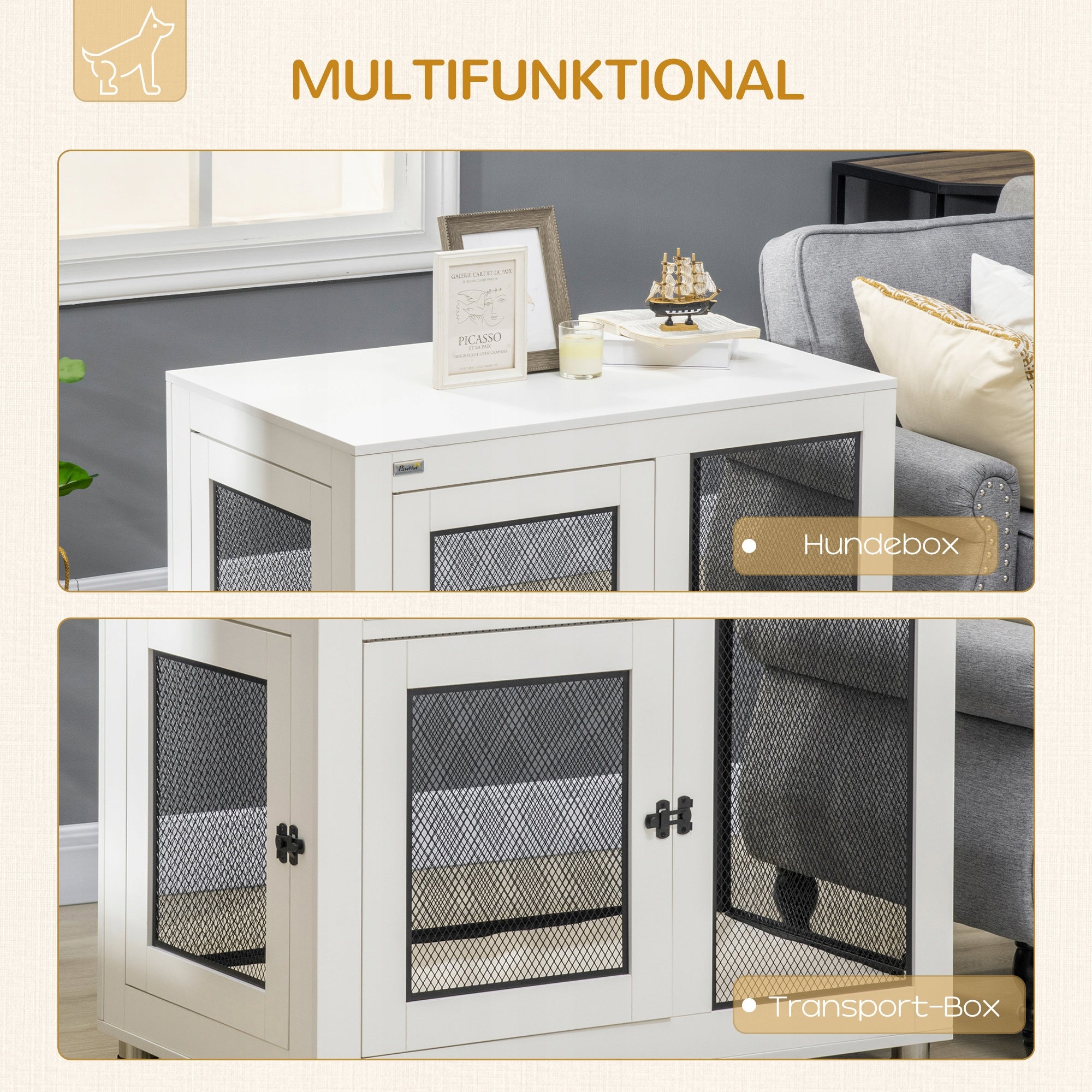 Animal Dog Cage with Tabletop House Buda Playpen 94 x 60 x 71,5 cm Product width 94 cm