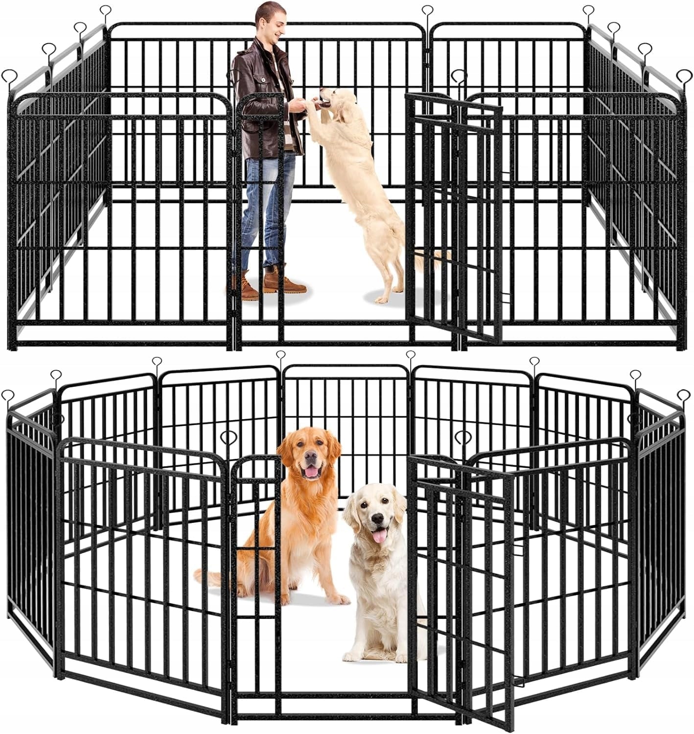 Animal Dog Playpen 12 Panels 100cm Thick Iron Pipe With Door