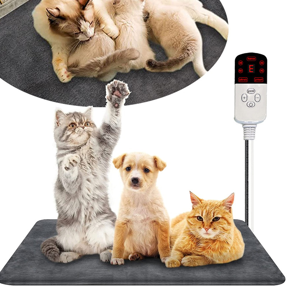 Animal Heating Mat with Adjustable Temperature and Timer, 45x70 Cm