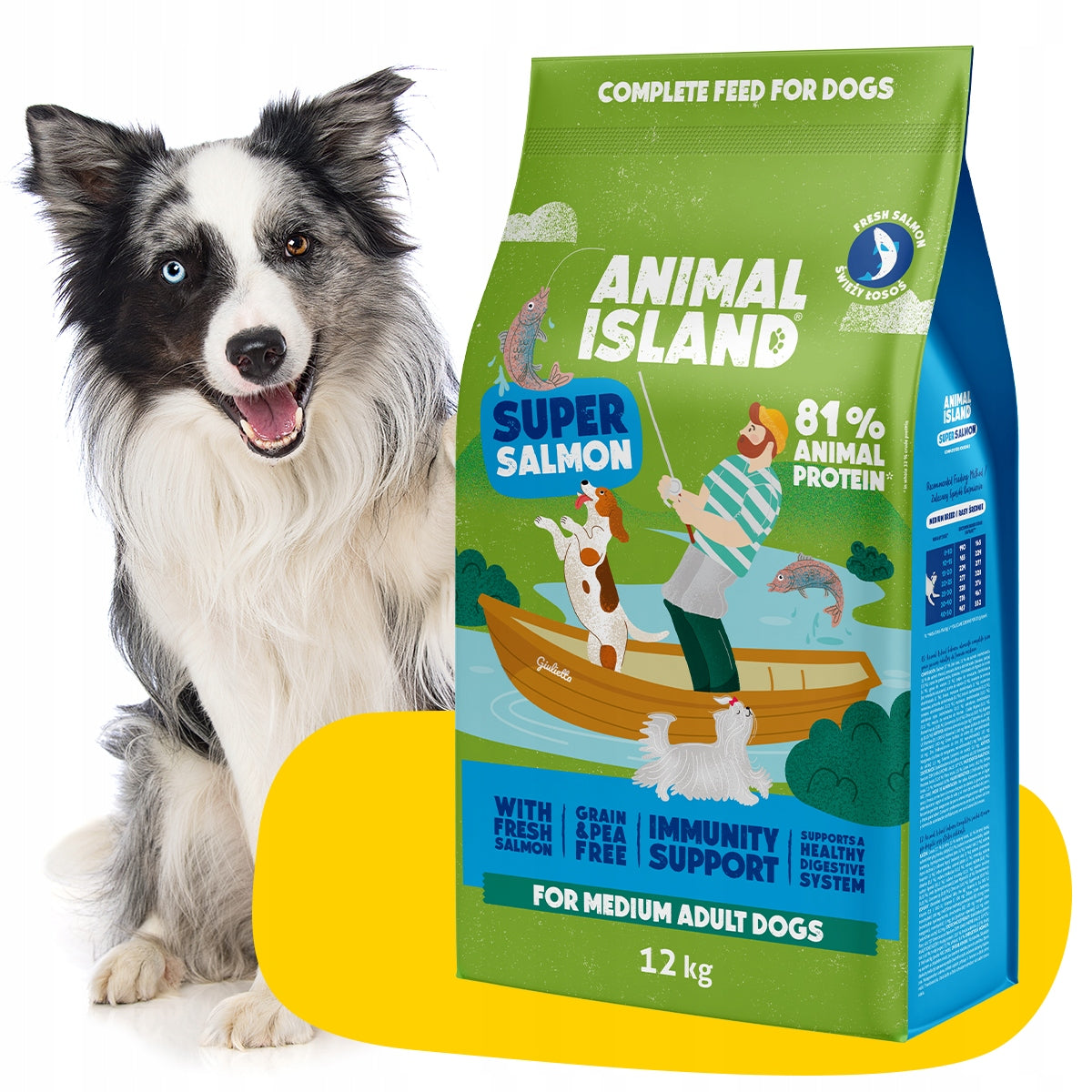 Animal Island Adult Dog Fish Dry Dog Food Salmon 12kg Product weight 12 kg