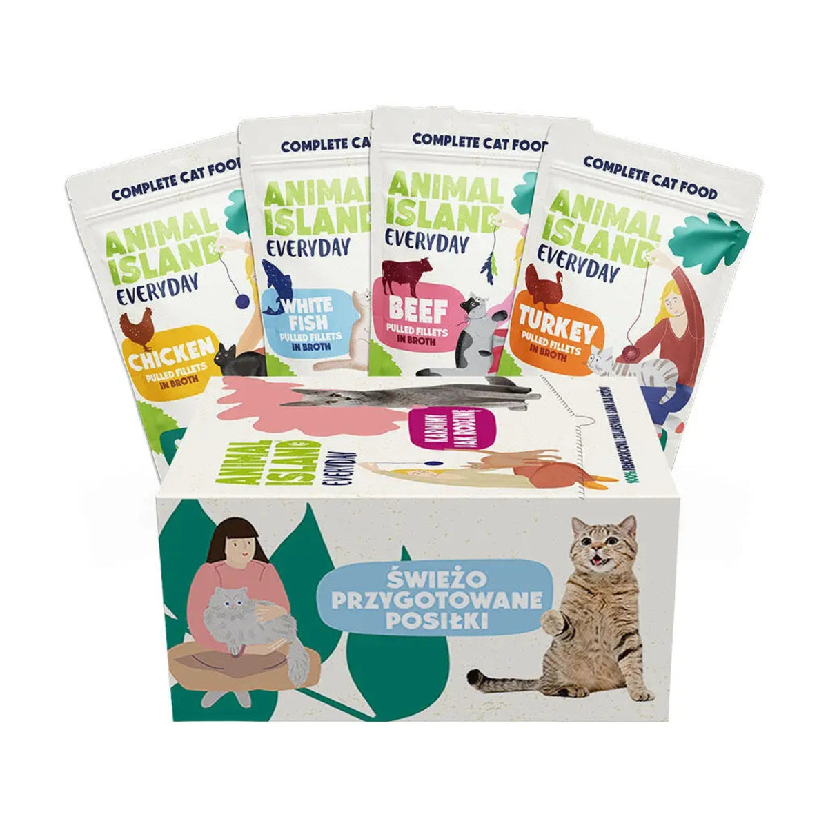 Animal Island Everyday Menu BOX for cat beef/chicken/turkey/fish 80x85g