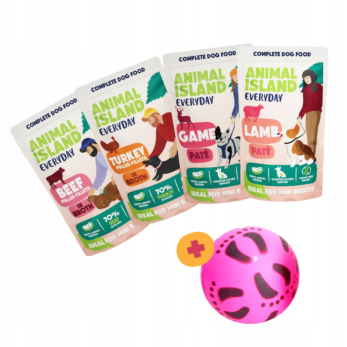 Animal Island Flavour Test 4×150 g Mix | Grain Free Food -Sachets for Dogs