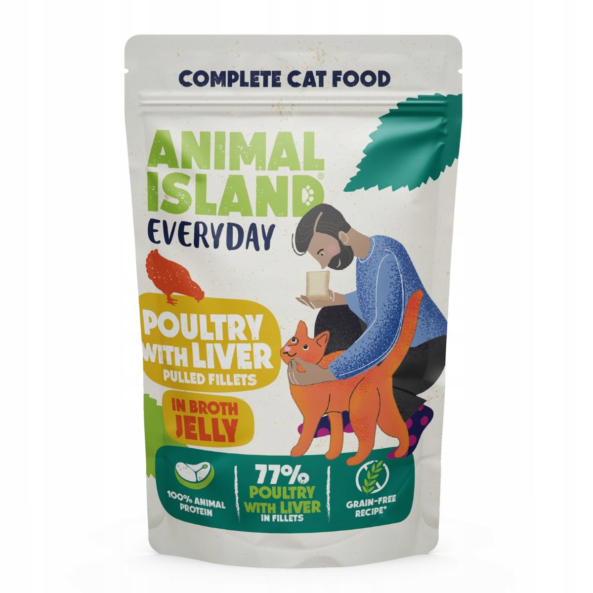 Animal Island Ripped Poultry and Liver Fillets in Jelly 85g Sachet