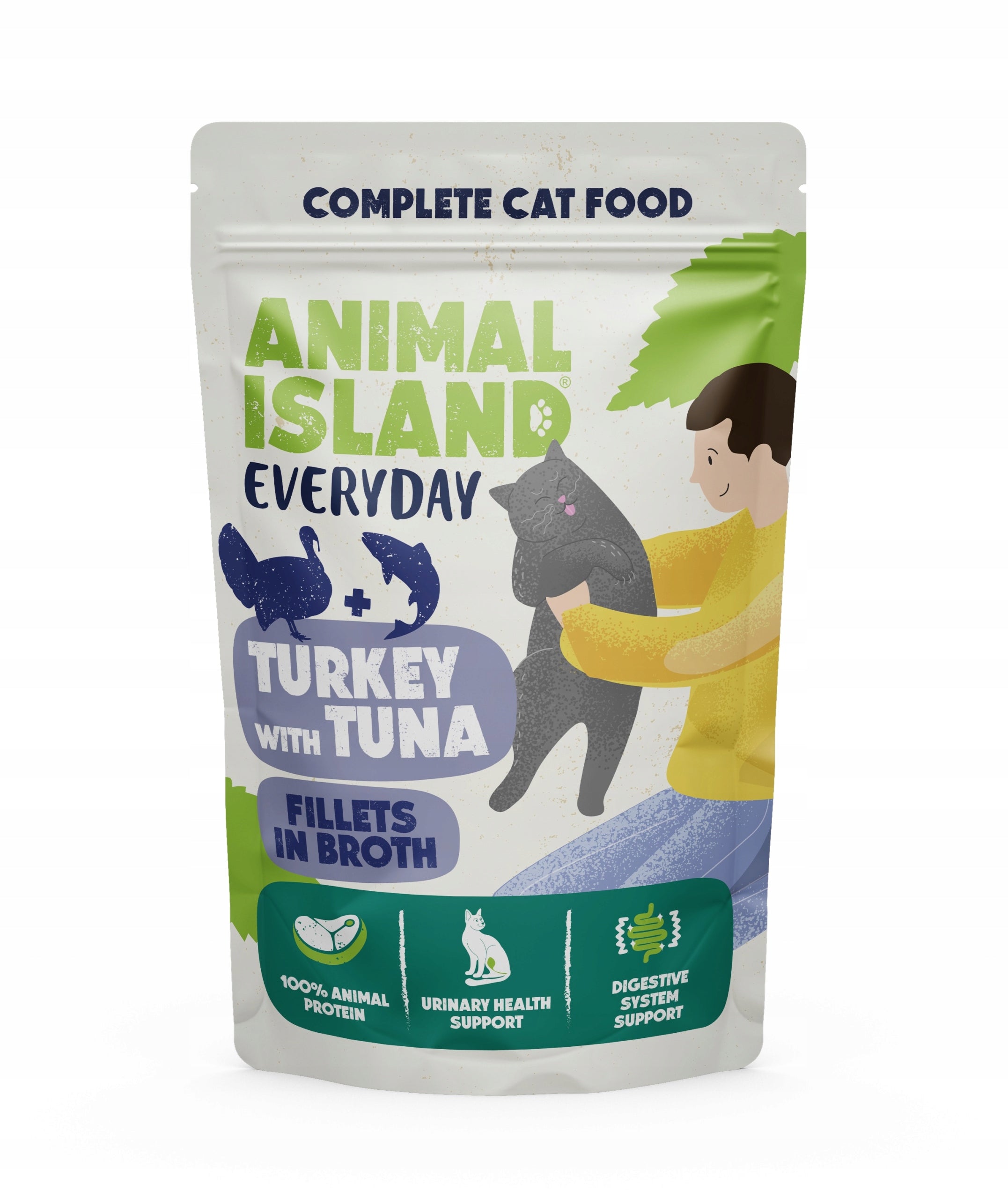 Animal Island Wet Cat Food 4 Pack Veal/Rabbit & Turkey/Tuna Manufacturer code 4X85G-CIEL-KROL-IND-TUN