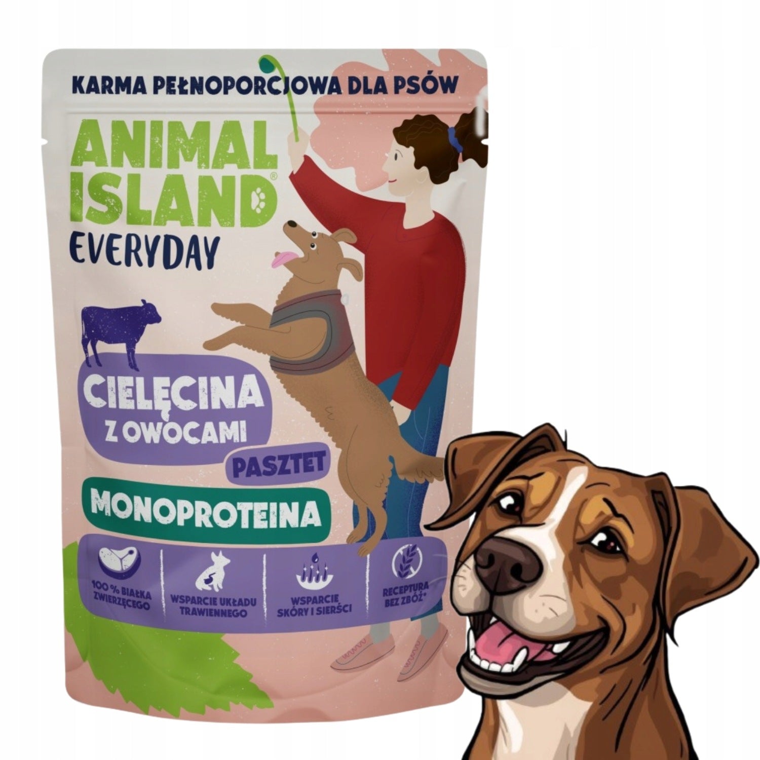 Animal Island wet food for veal dogs 0,3 kg