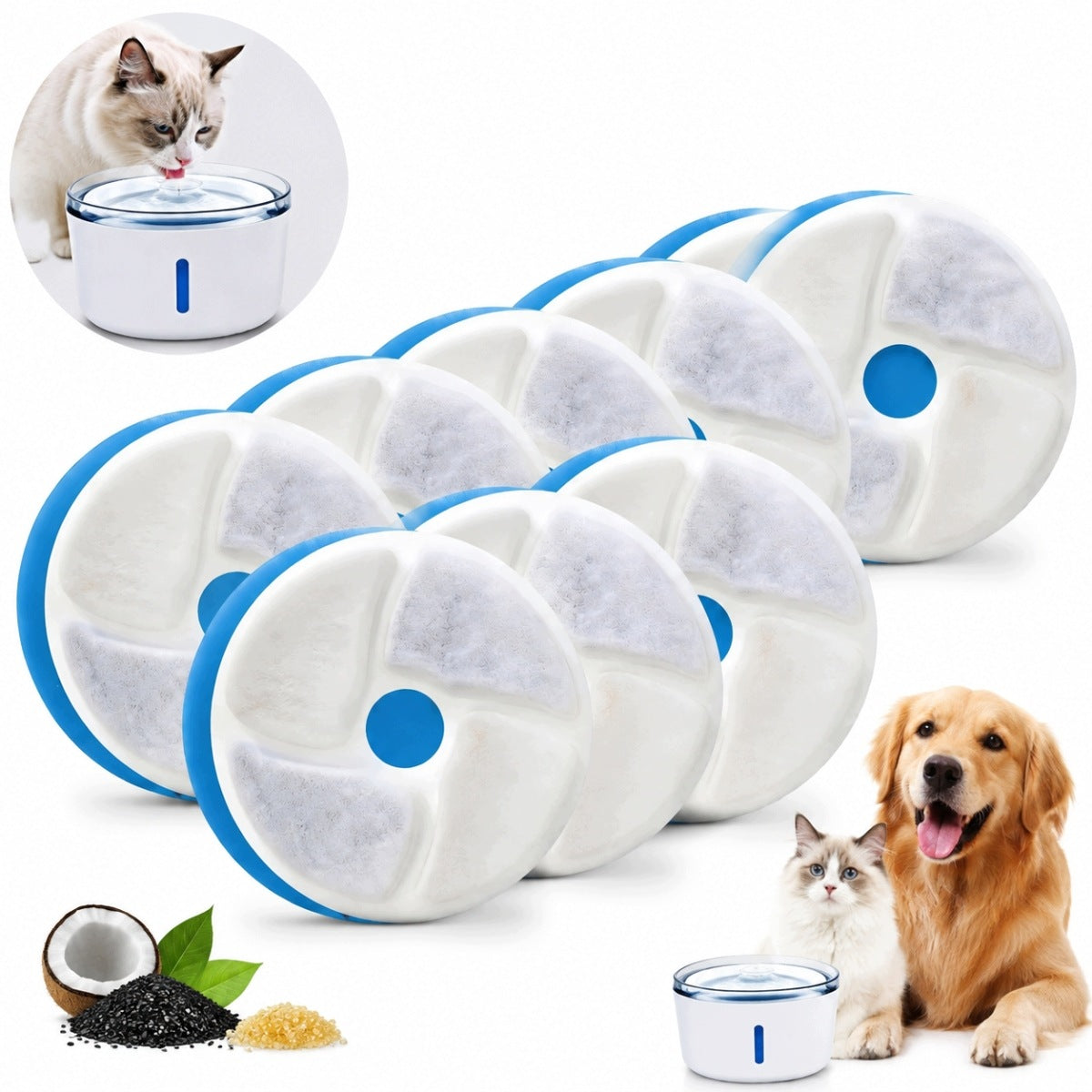 Animal Water Dispenser Fountain Filters 8pcs